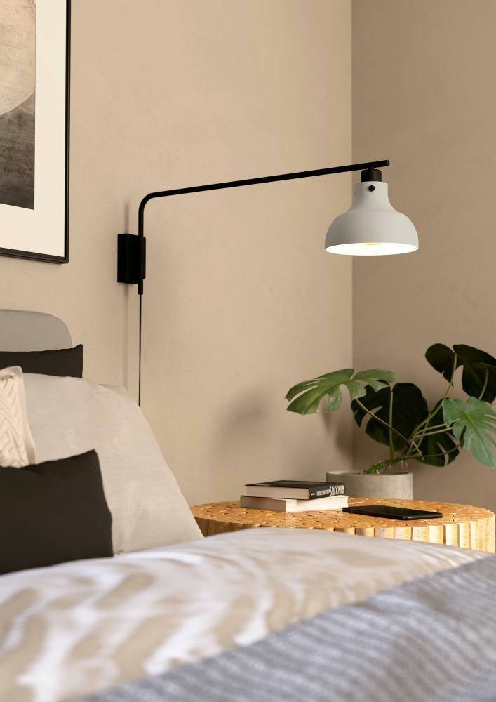 EGLO Wandlamp MATLOCK Wandlamp met draaibare arm van metaal in grijs en zwart, E27 fitting (1 stuk)