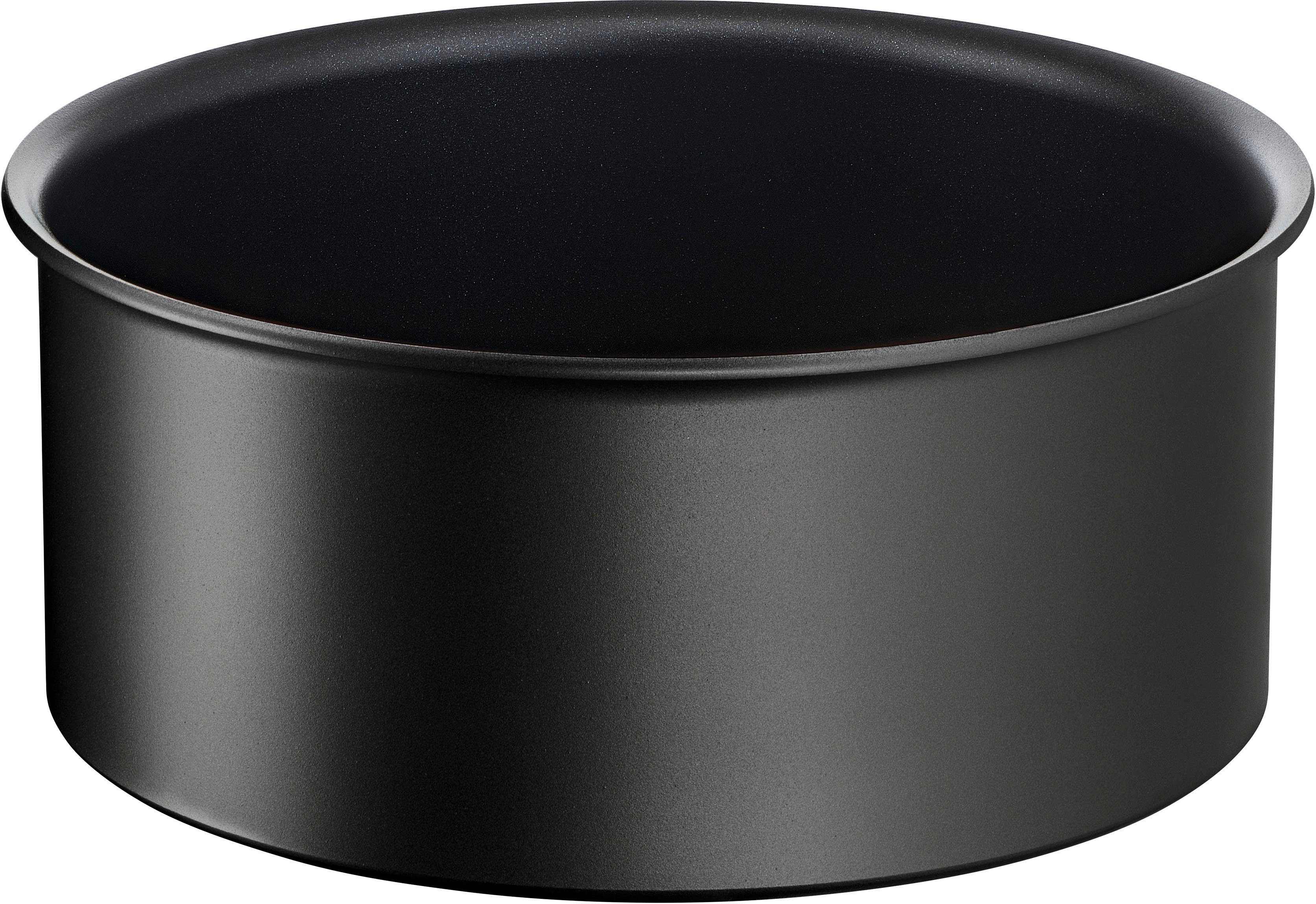 Tefal Pannenset Ingenio Unlimited L76391 opvouwbaar, ruimtebesparend, titanium 6x anti-aanbakcoating (set, 4-delig)