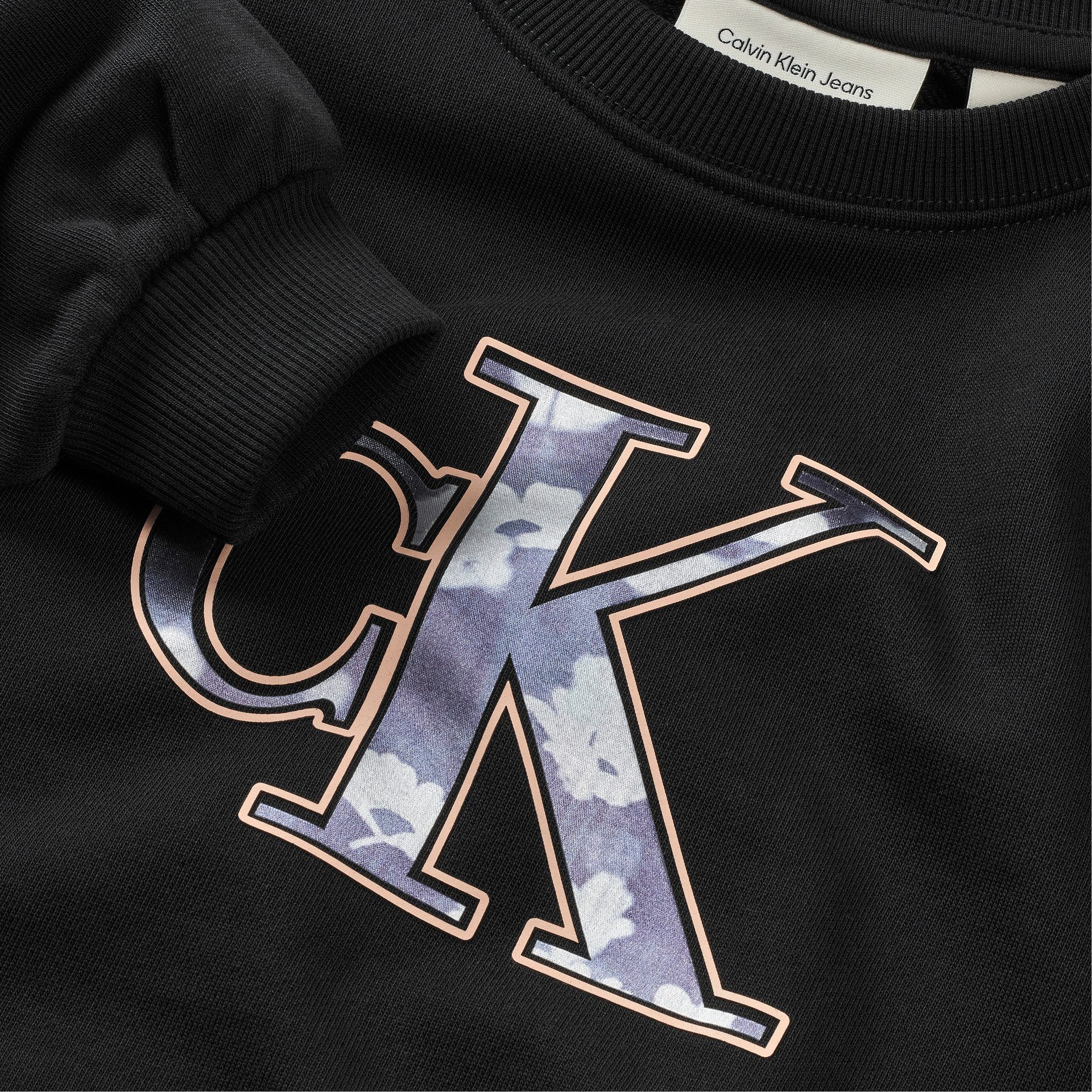 Calvin Klein Sweatshirt FILLED MONOLOGO TERRY CREW NECK voor kinderen tot 16 jaar, met grote logo-print