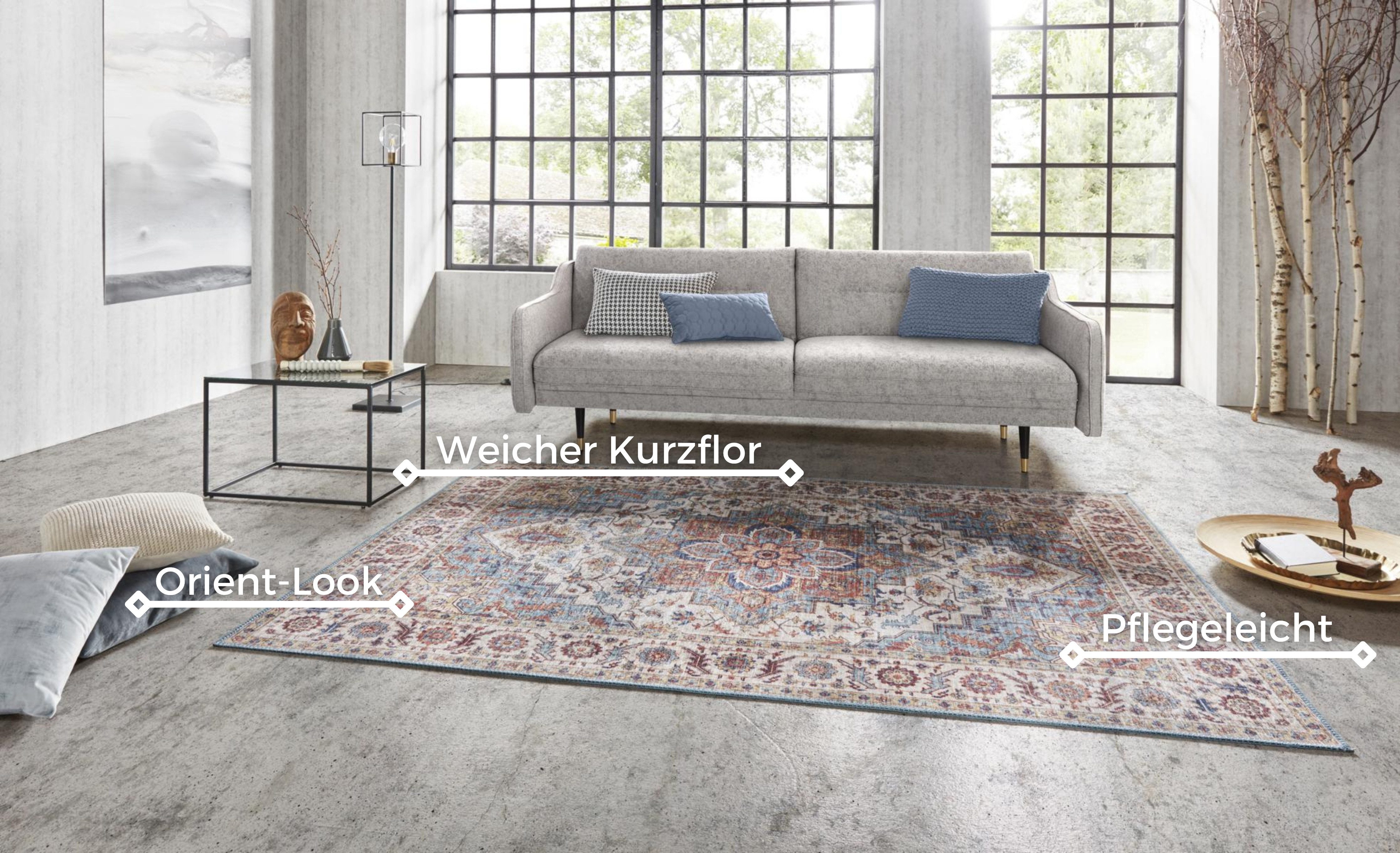 NOURISTAN Vloerkleed Anthea Oosters, loper, vintage, woonkamer, slaapkamer, eetkamer