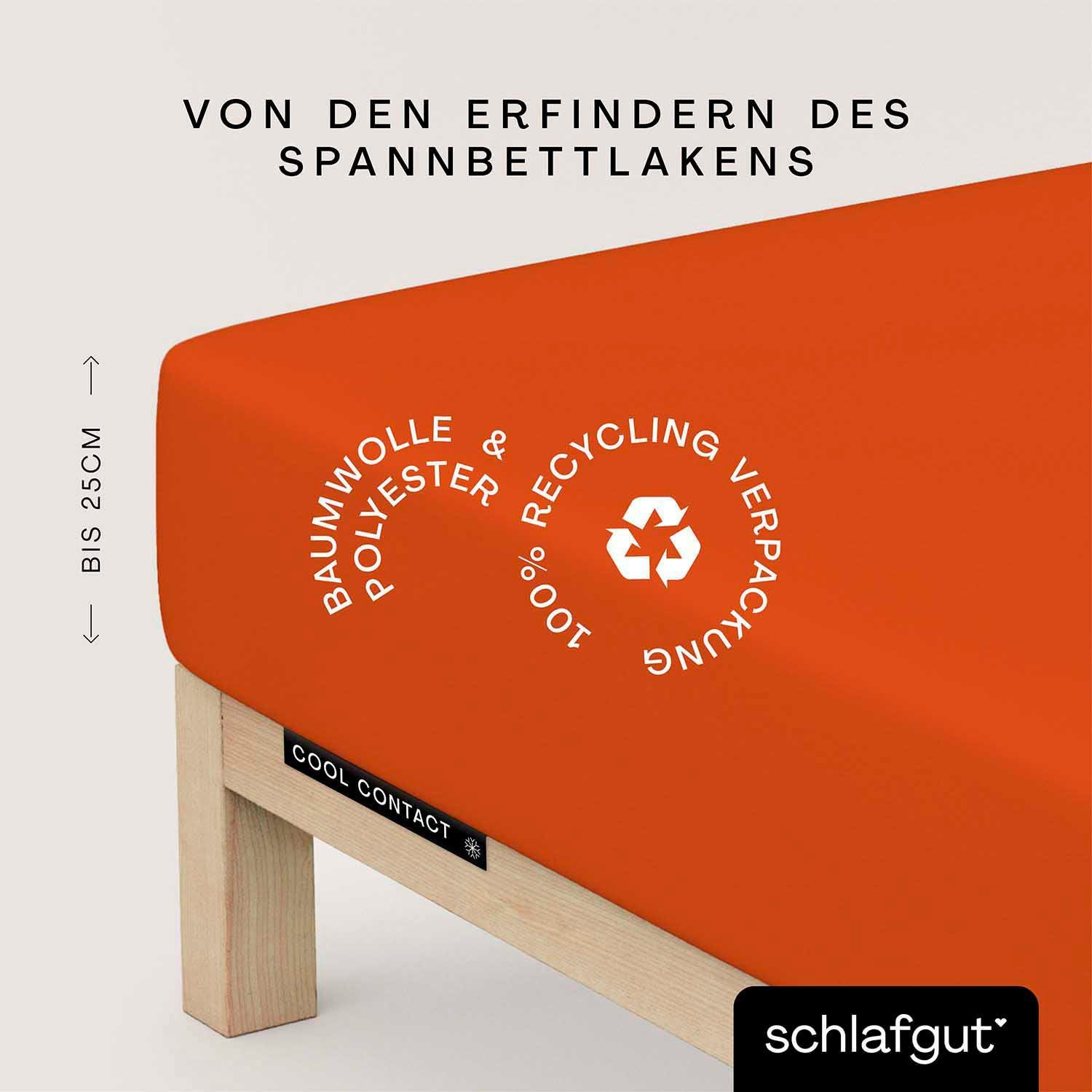 Schlafgut Hoeslaken Cool Contact 100% gekamd microvezel (1 stuk) hoeslakens rood