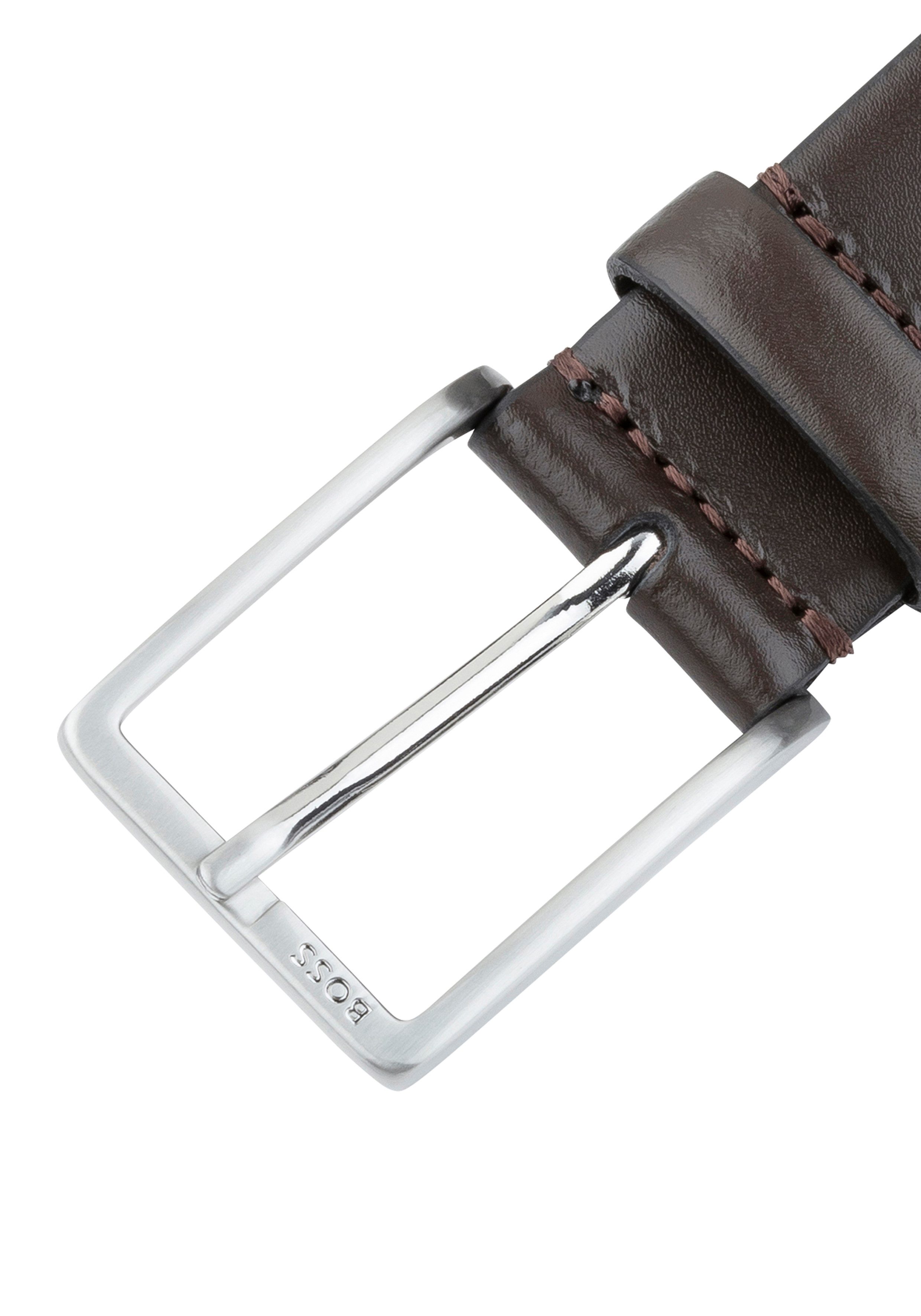 Boss Leren riem Erman-L_Sz35 met subtiele boss-reliëf op de sluiting