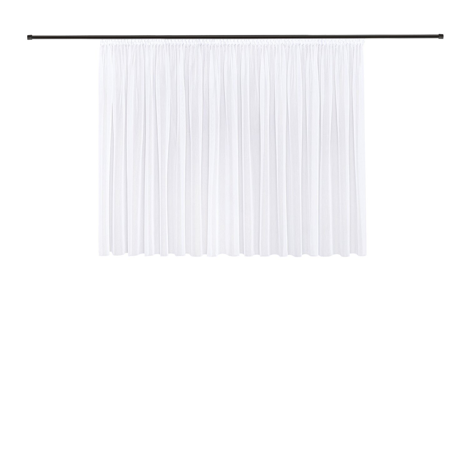 Gerster Gordijn Martina Gemakkelijk te onderhouden effect-voile-weefstof (1 stuk) kant & klaar gordijnen maat 300 cm x 245 cm wit