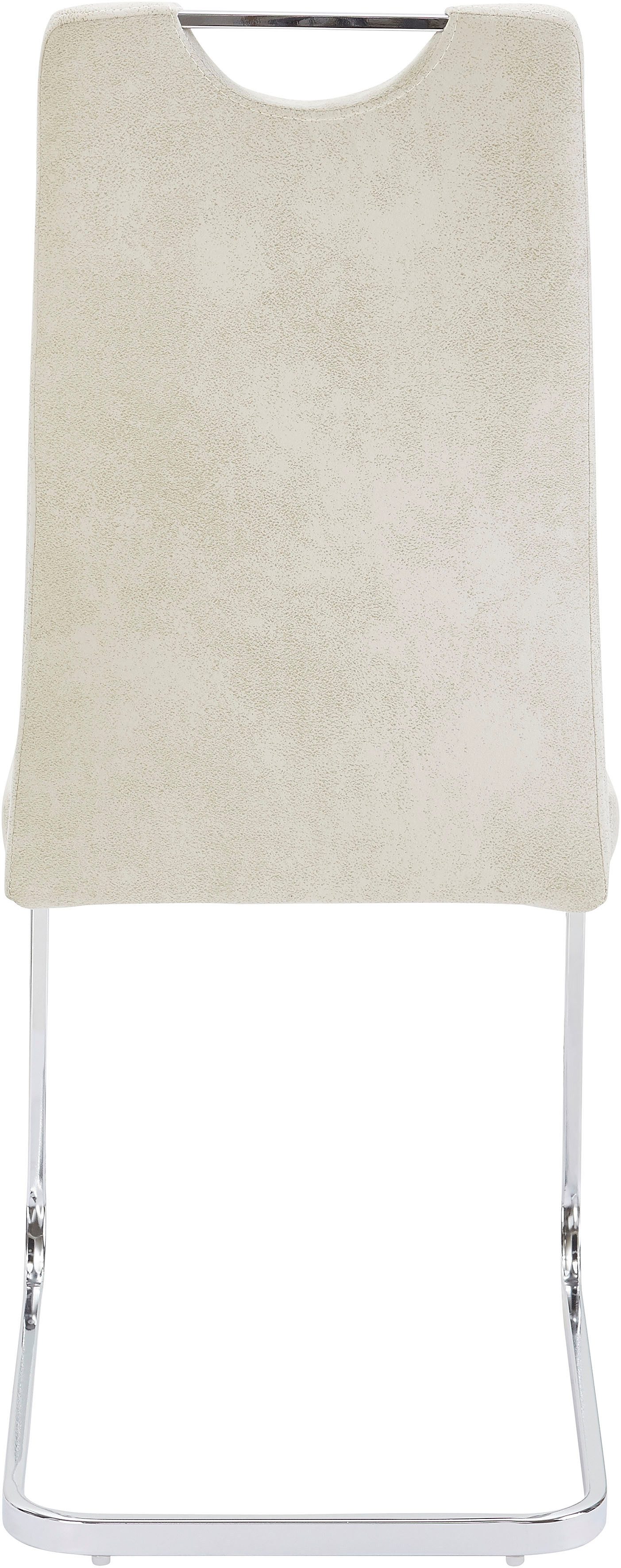 Home affaire Eetkamerstoel Milano (2 of 4 stuks), bekleding in microvezel of koord, sledestoel (set)
