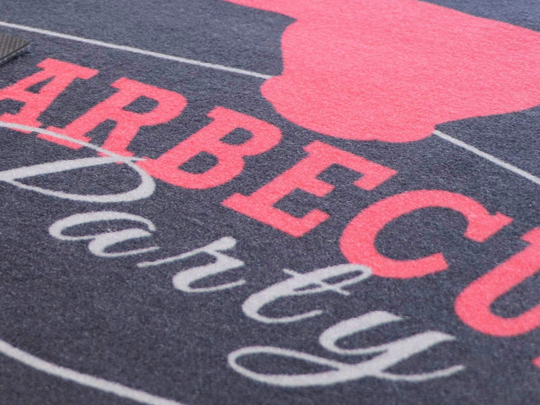 Primaflor-Ideen in Textil Mat Barbecue-onderlegger BARBECUE zwart Barbecuemat ideaal als vloerbescherming, antislip, wasbaar