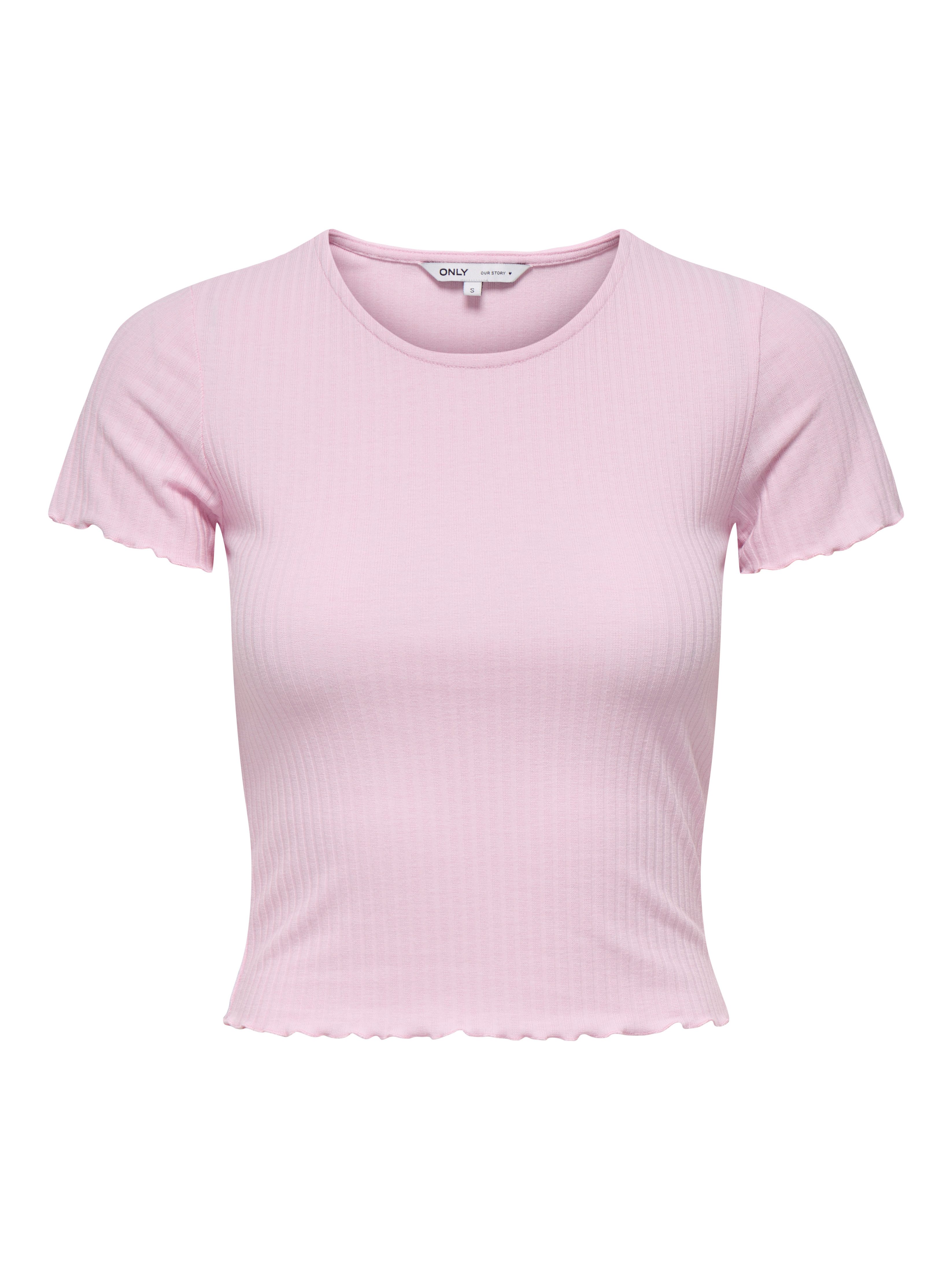 Only Shirt met ronde hals ONLEMMA S/S SHORT TOP NOOS JRS