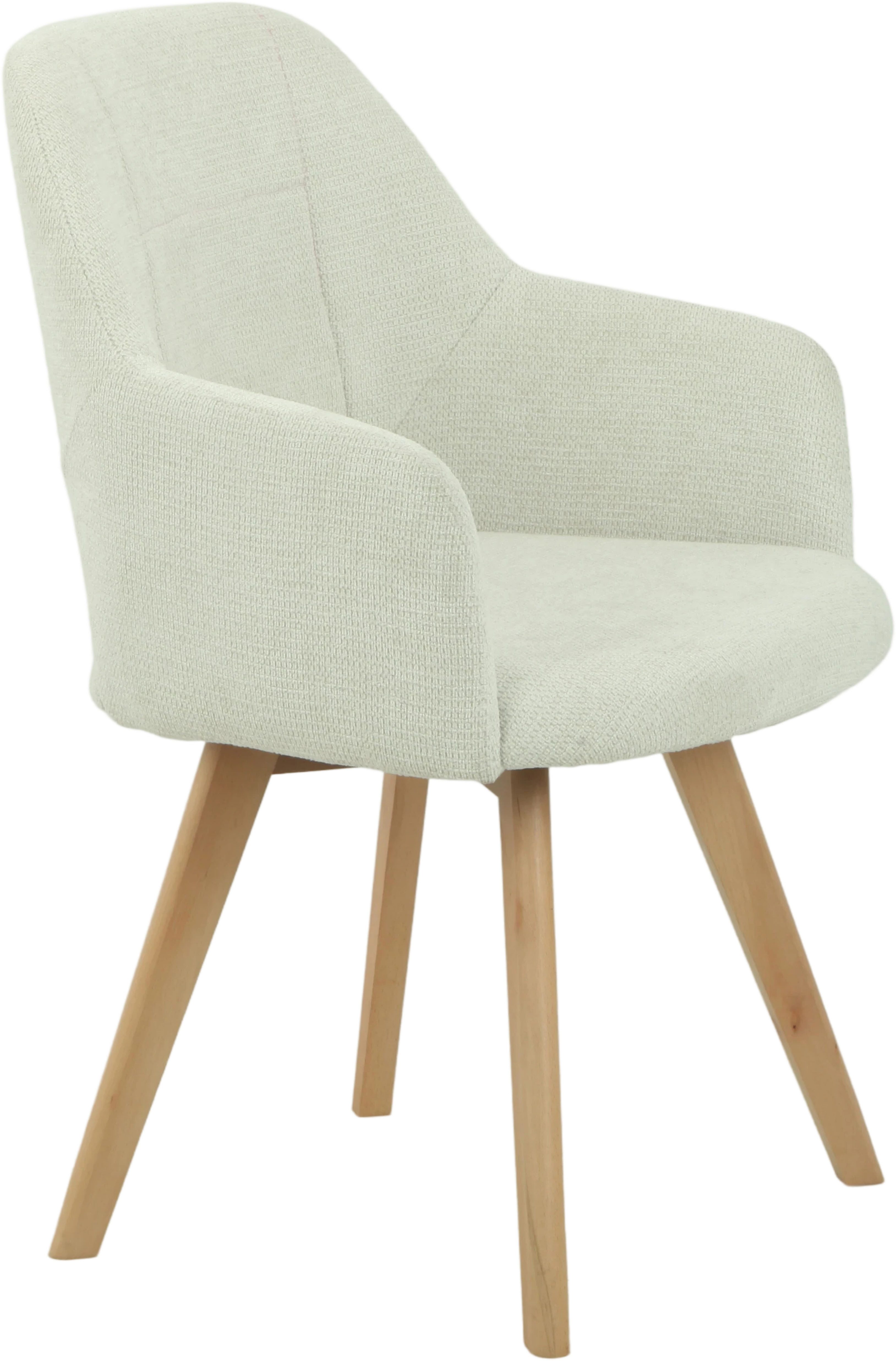 HELA Stoel met armleuningen SOFIA armstoel met massief houten frame, bekleding webstof Eetkamerstoel, fauteuil met armleuningen, subtiele ruguitsparing (set, 2 stuks)
