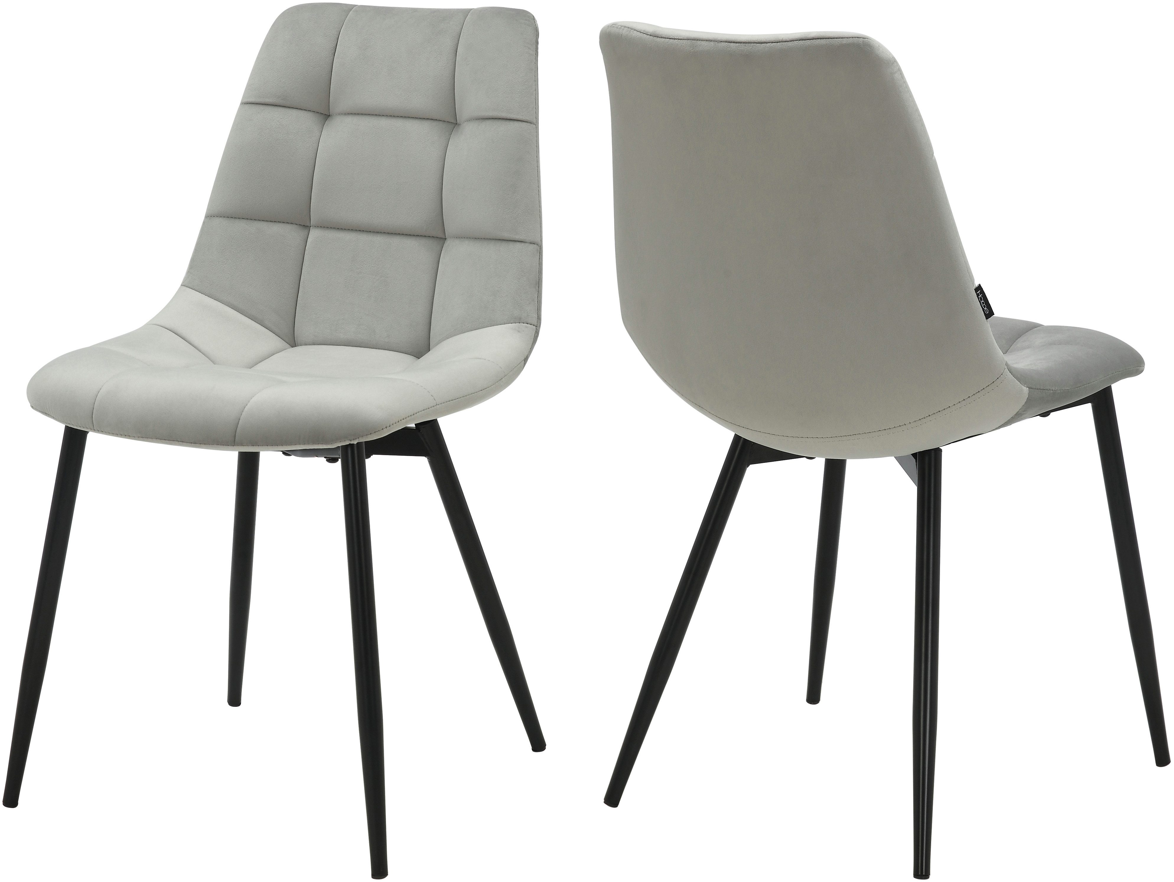 INOSIGN Eetkamerstoel Arhus, TOPSELLER! Keukenstoel met zachte fluwelen bekleding, onderhoudsvriendelijk materiaal (set)
