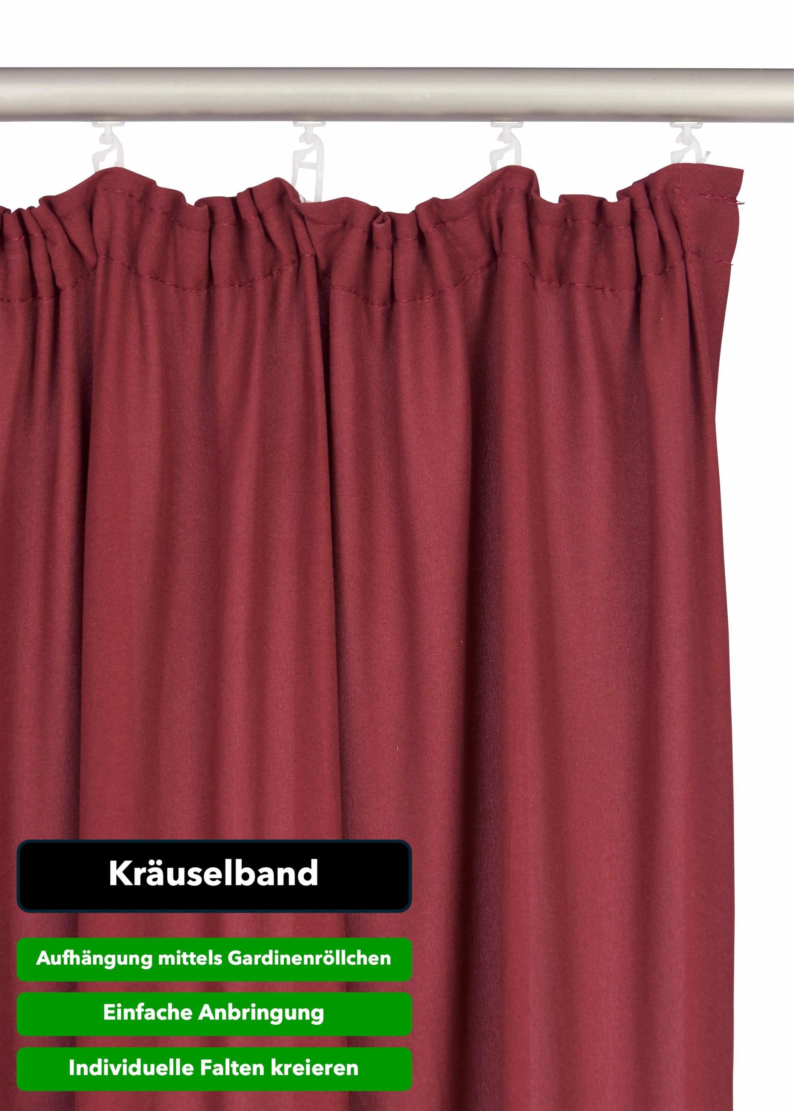 Home affaire Gordijn Parry 2-pack, ondoorzichtig, monochroom, basic, effen, bestseller (2 stuks)