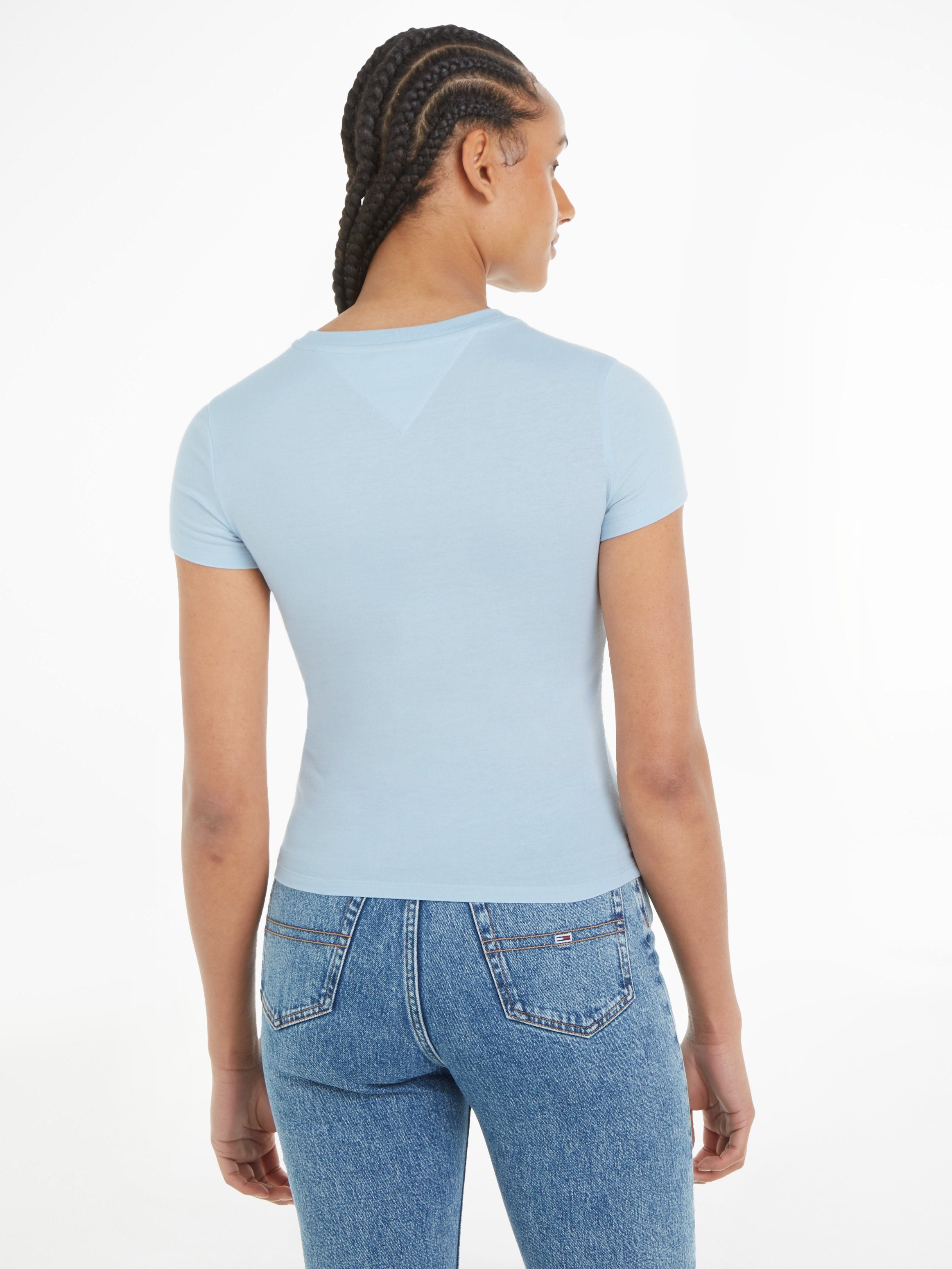 TOMMY JEANS T-shirt Slim Essential Logo T-shirt van jersey met korte mouwen en logoprint, katoenmix