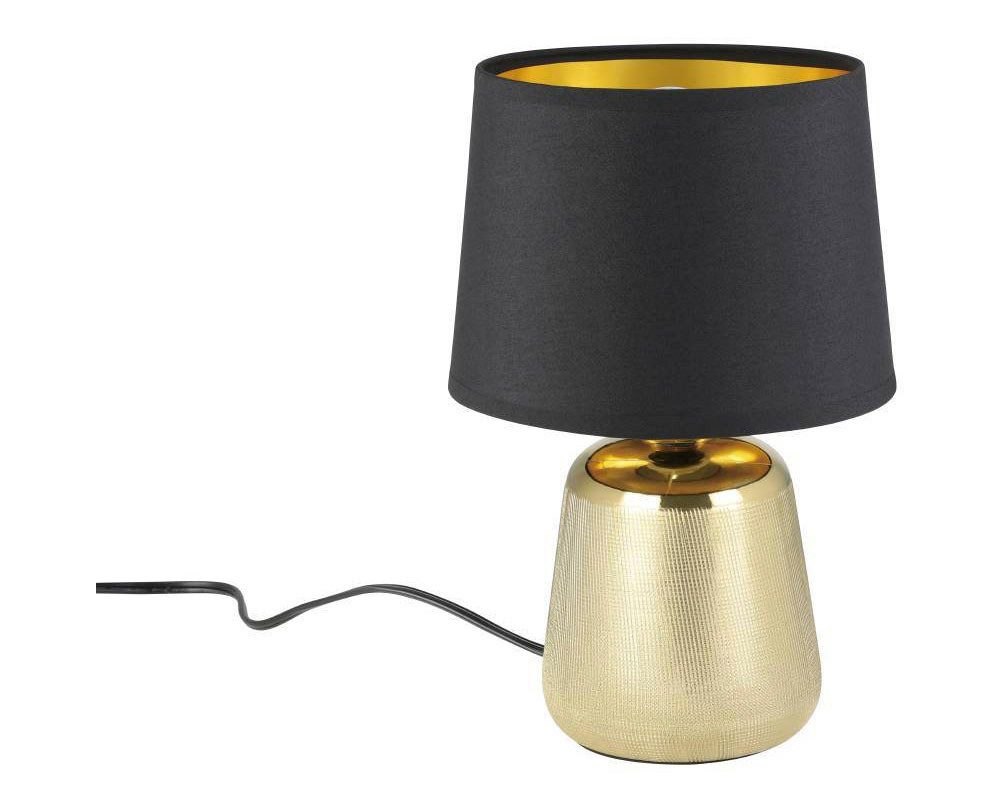 EGLO Tafellamp MANALBA 1 Textiel nachttafellamp, keramiek, goudkleur, tafellamp, slaapkamer (1 stuk)