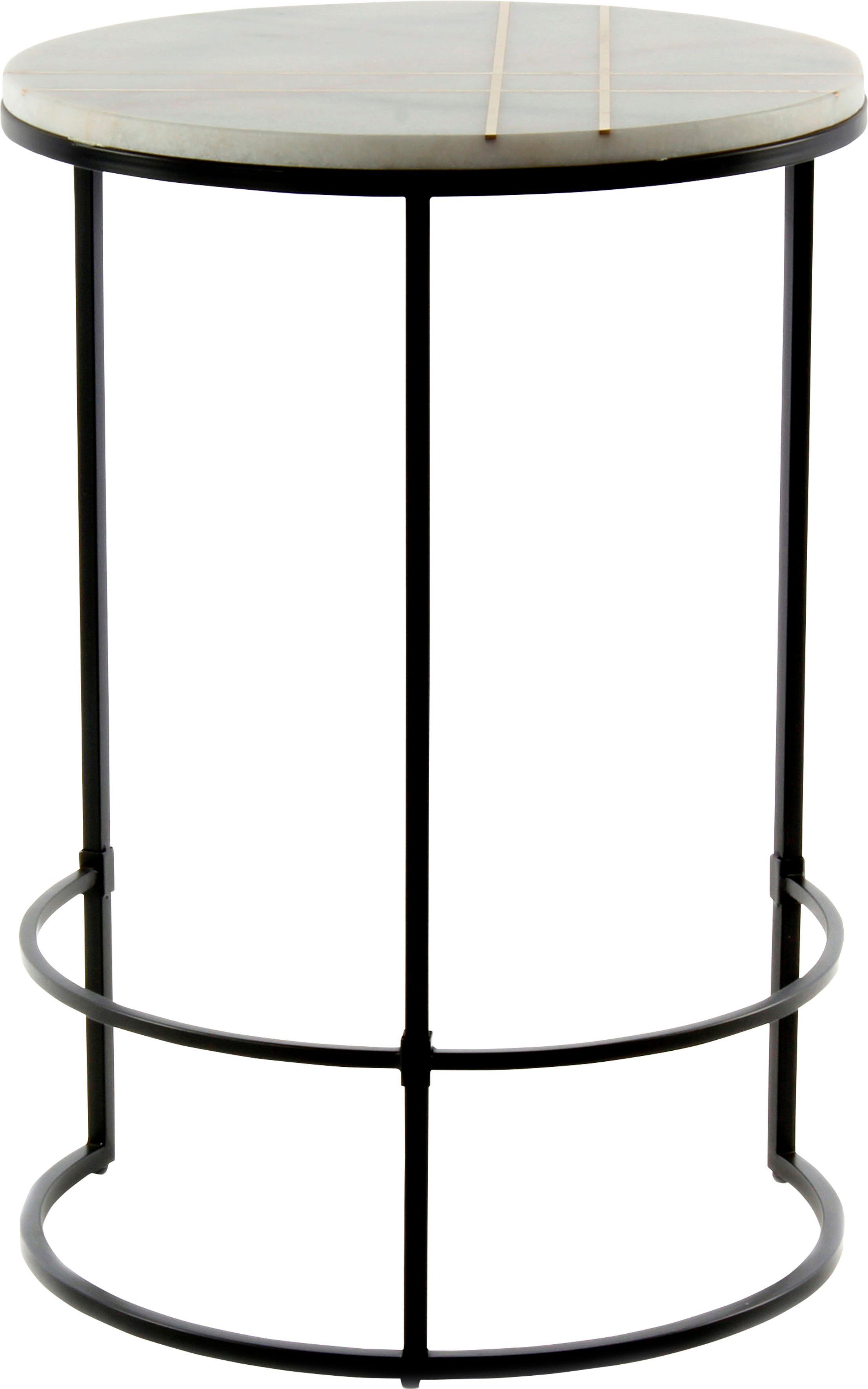 Kayoom Bijzettafel Louis 225, design-tafel met stijl, marmeren tafelblad Marmeren tafelblad detailrijk, robuust frame, tijdloos (1 stuk) bijzettafels