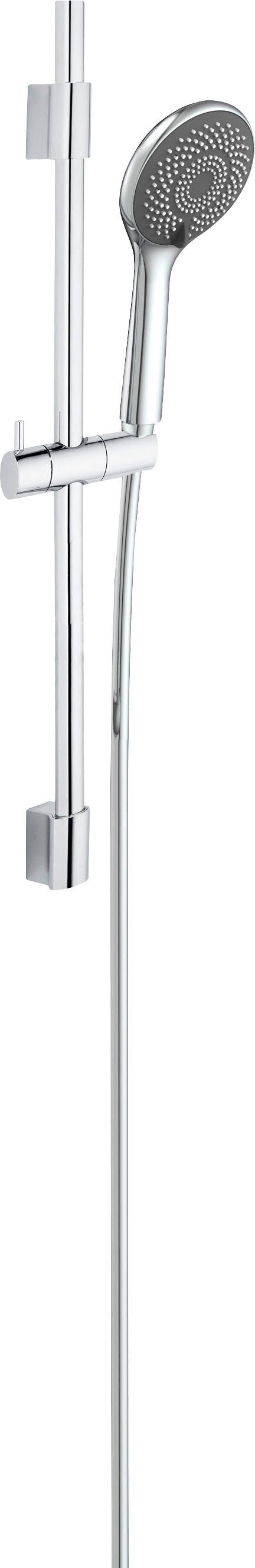 WENKO Douchestang-set Watersaving Chroom, lengte stang: 70 cm douchekoppen zilver