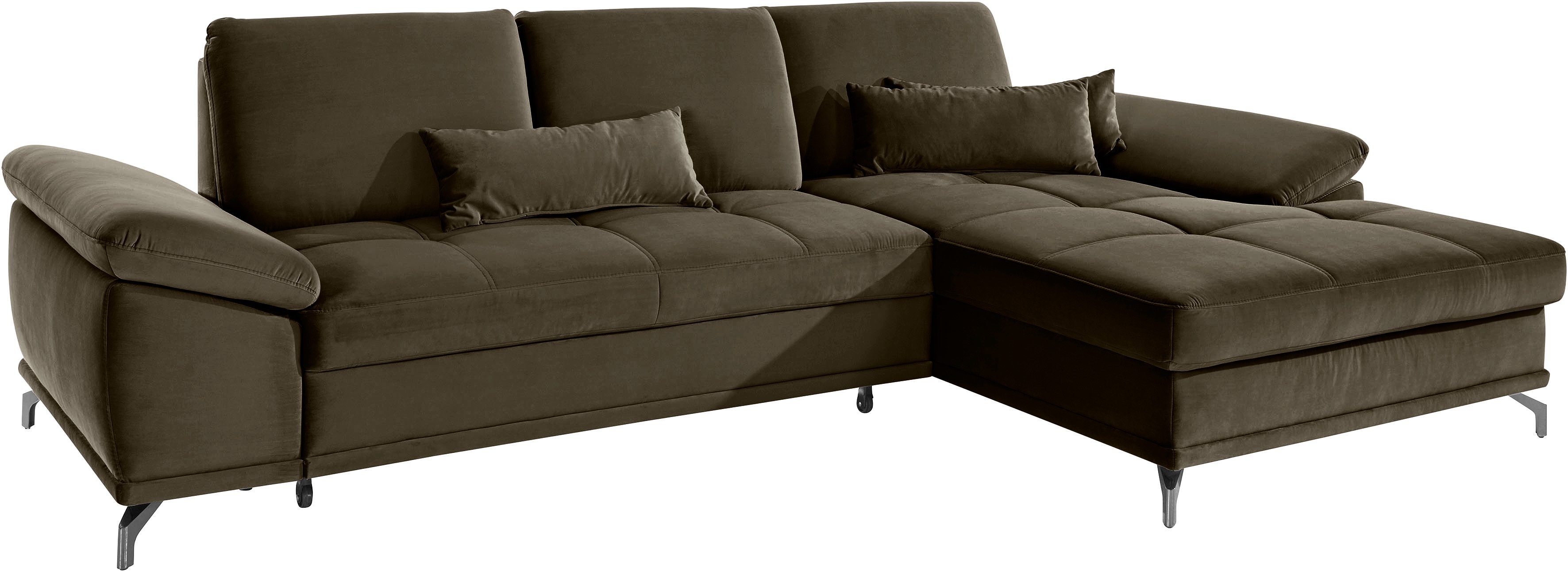 Places of Style Hoekbank Costello L-vorm, met zitdiepteverstelling, armleuningverstelling en