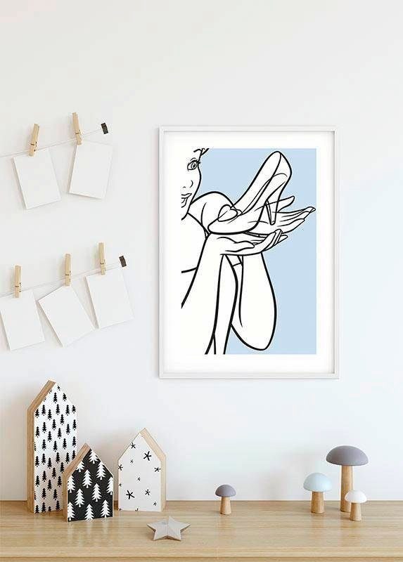 Komar Wanddecoratie Assepoester Glass shoe Wanddecoratie voor de kinderkamer - zonder lijst (1 stuk)