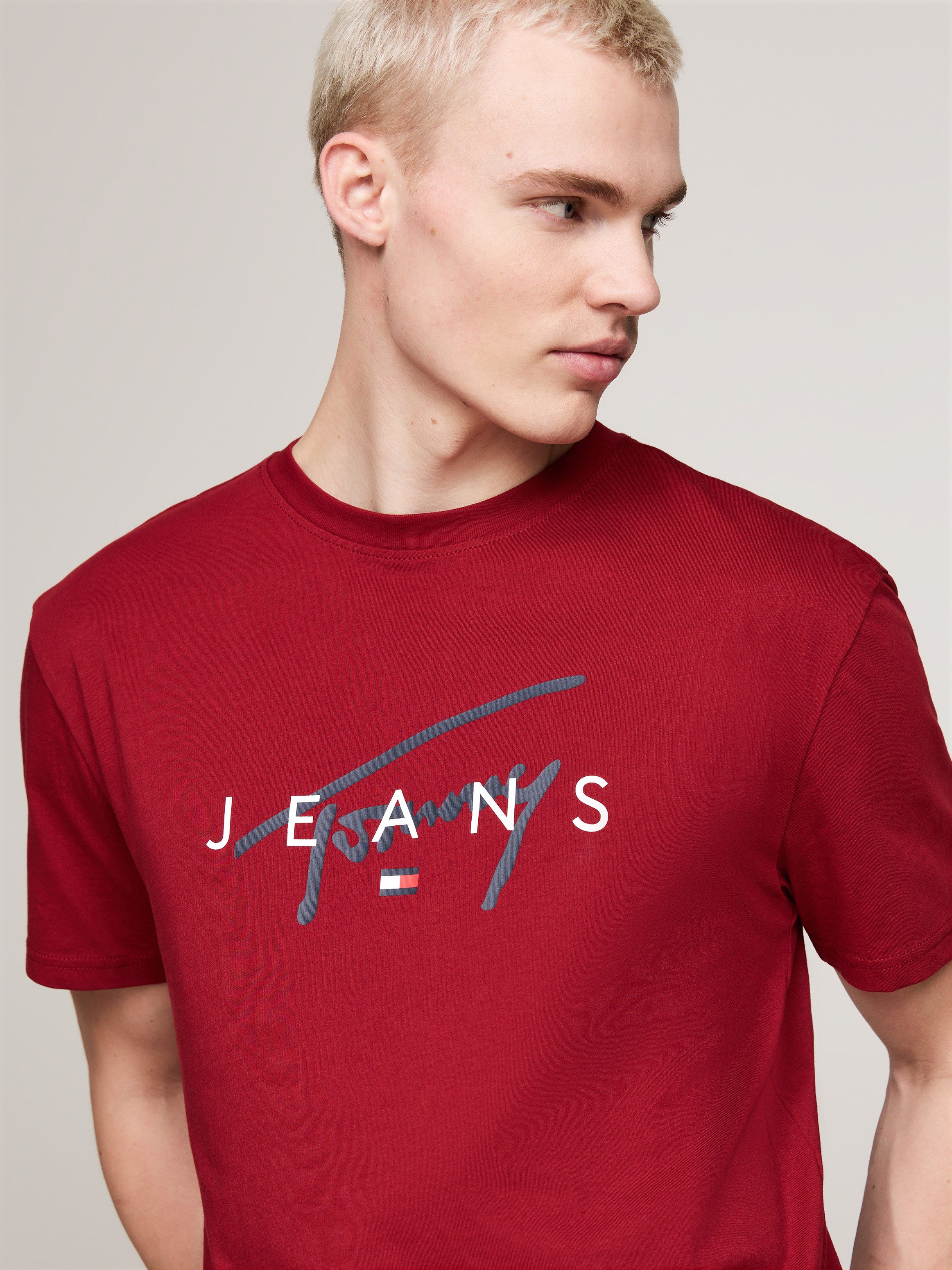 TOMMY JEANS T-shirt TJM REG SIGNATURE TWIST TEE EXT groot signatuur-logo op de borst