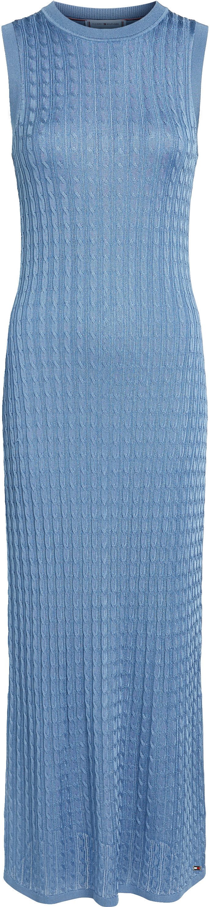 Tommy Hilfiger Gebreide jurk RAYON CABLE LONG FLARED DRESS NS