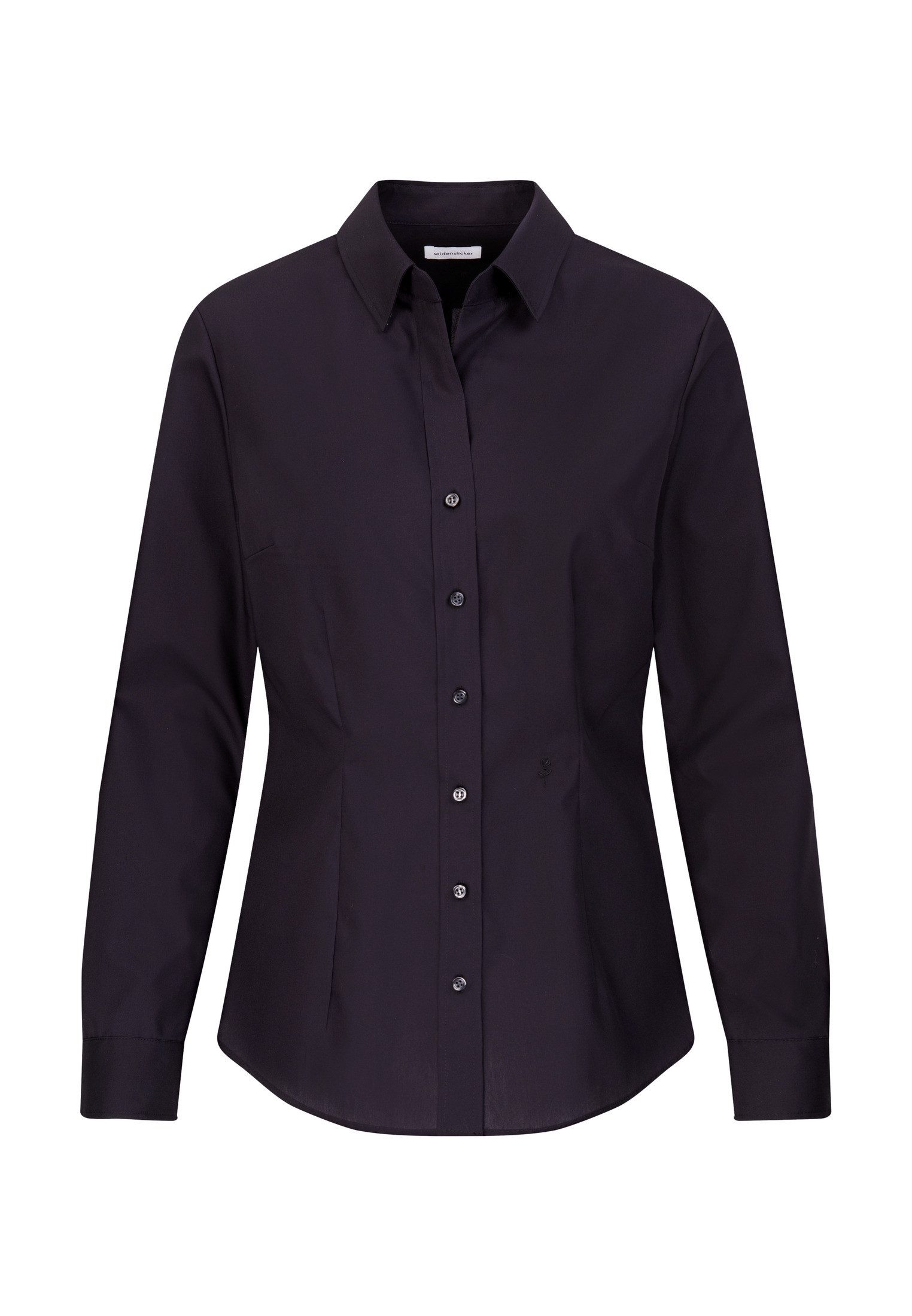 seidensticker Overhemdblouse Zwarte roos 1/1 kraag uni