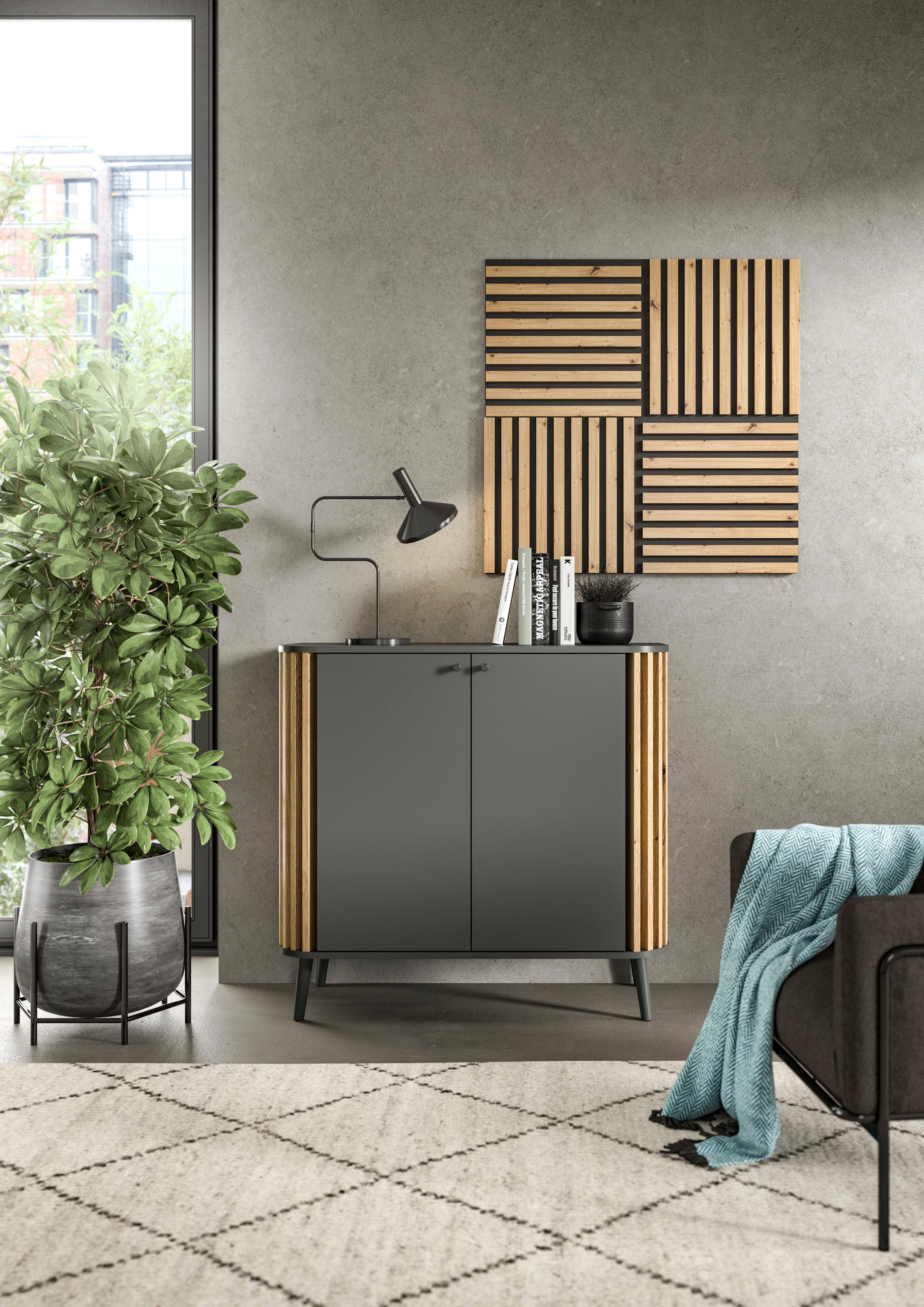 INOSIGN Wandpaneel Silencio, 4-delige set, vierkant elk 40 x 40 cm, inclusief 4 afwerkingslijsten (4-delig)