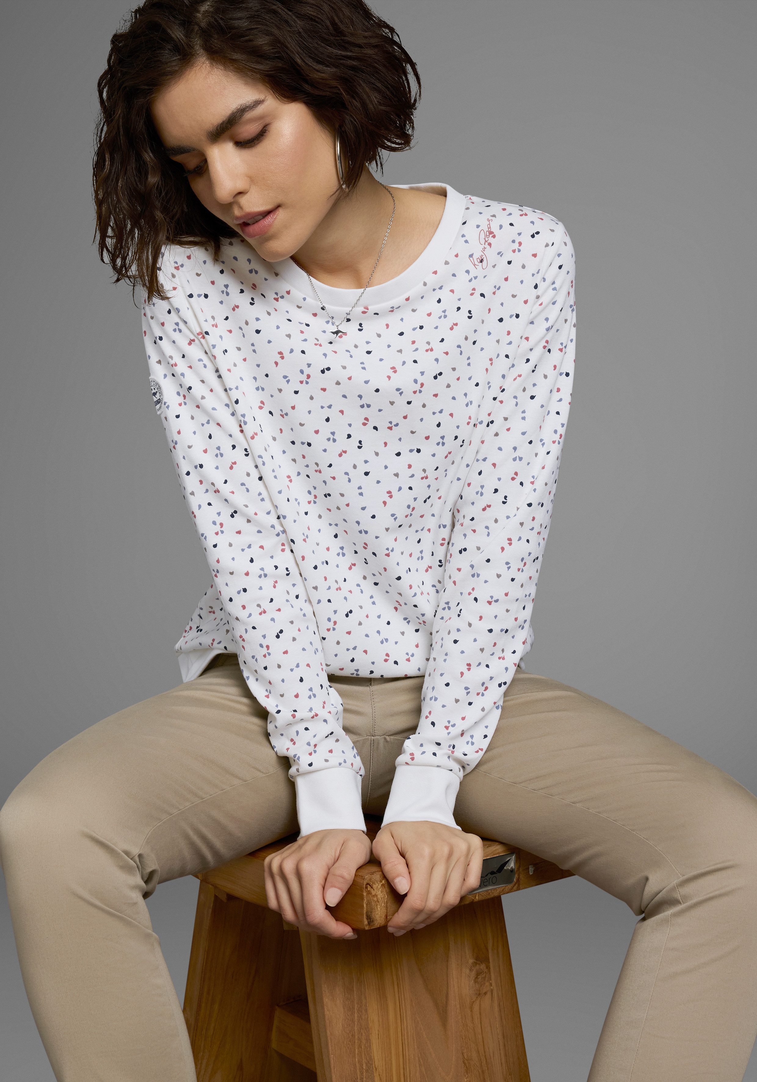 KangaROOS Sweatshirt Lange mouwen, bedrukt, ronde hals, van interlockmateriaal