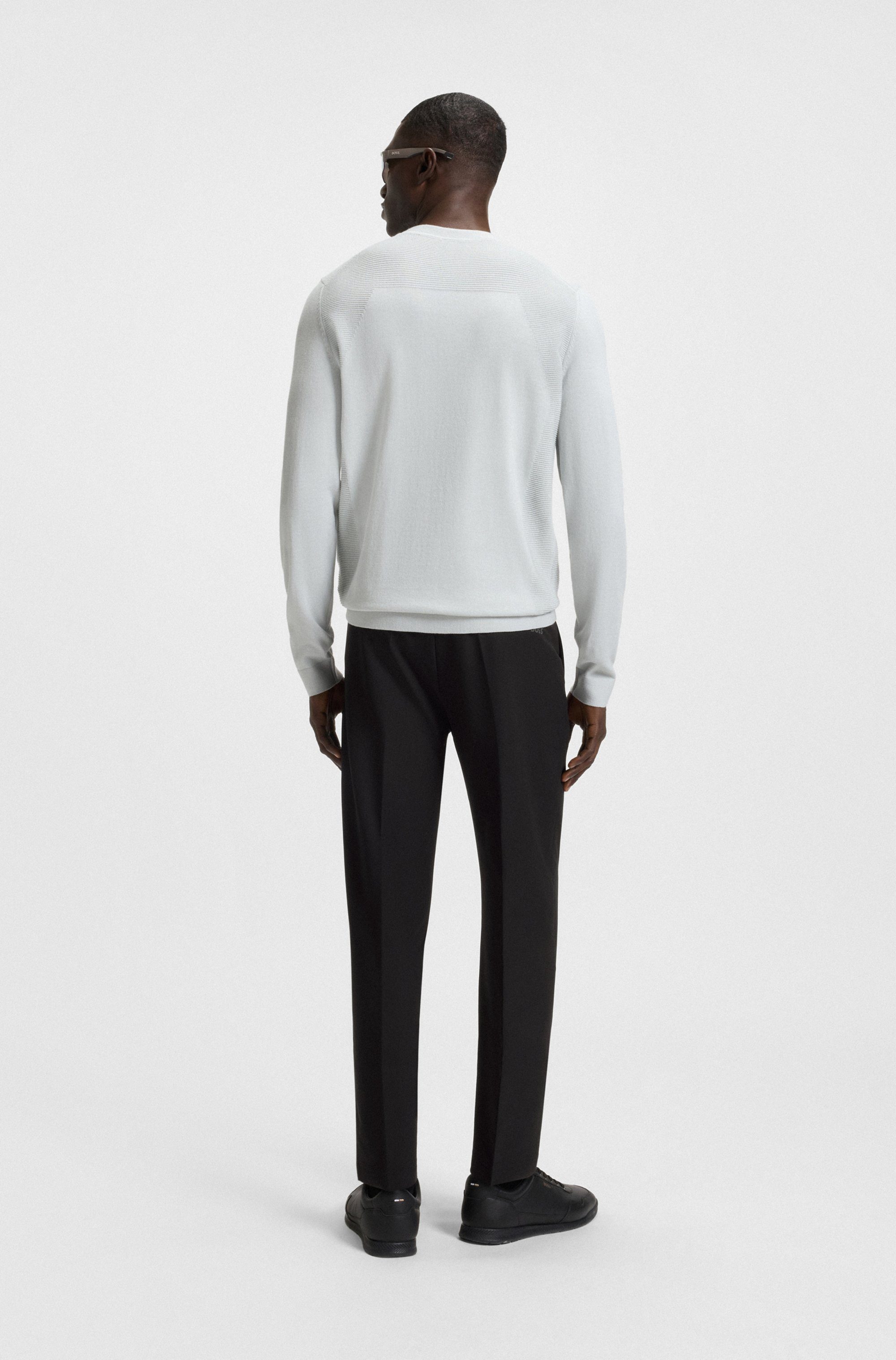 BOSS GREEN Geweven broek T_Convert-Pleat met trekkoord en merklabel