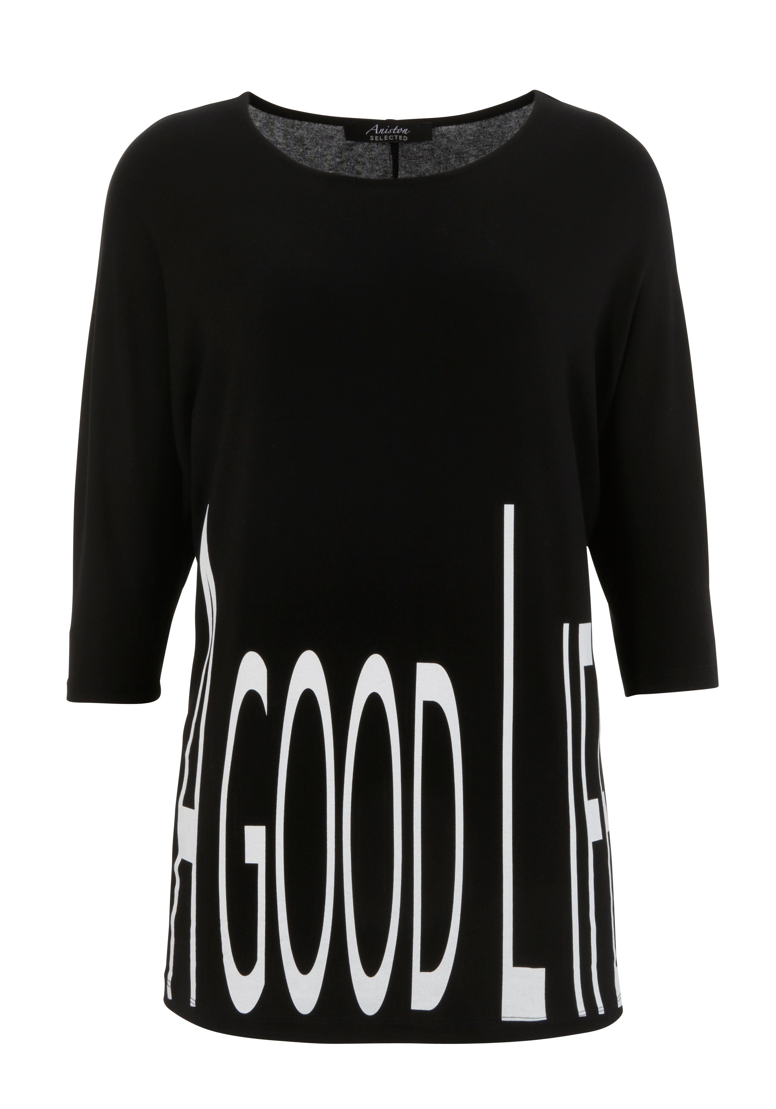 Aniston SELECTED Shirt met 3/4-mouwen met statement-quote
