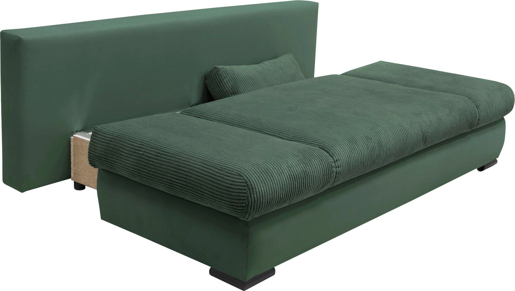 COLLECTION AB Slaapbank Chicago met slaapbank functie en bedbox, in mix van fluweel en ribfluweel