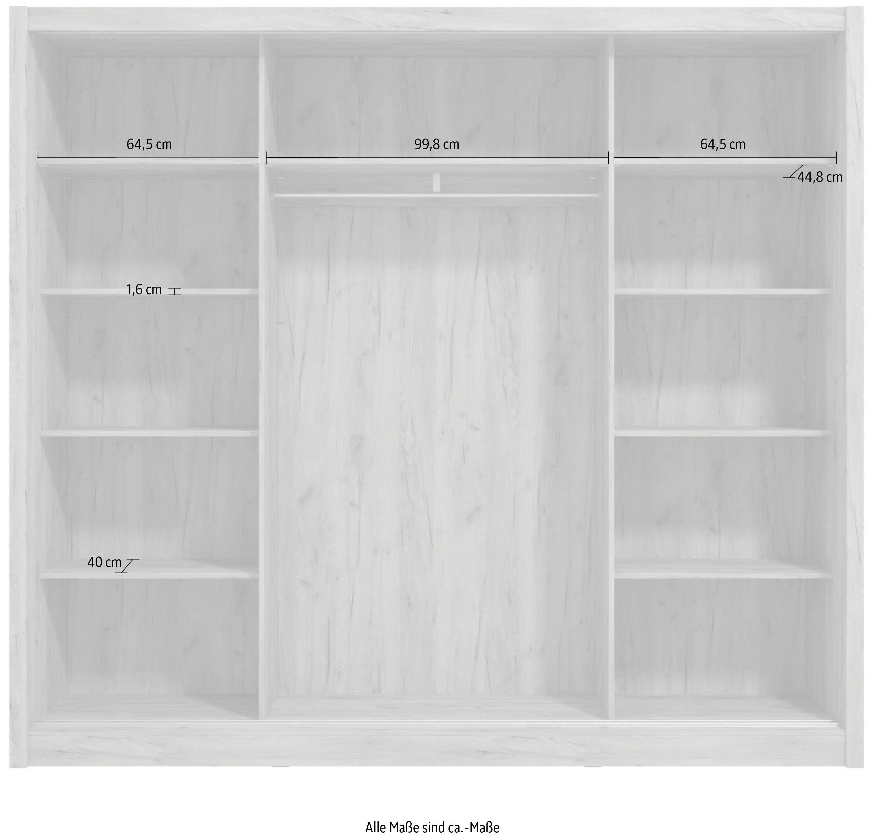 INOSIGN Schuifdeurkast Navara kledingkast met spiegel linnenkast garderobe Kledingkast met spiegel, FSC®-gecertificeerd, 242,5x215,5x61cm