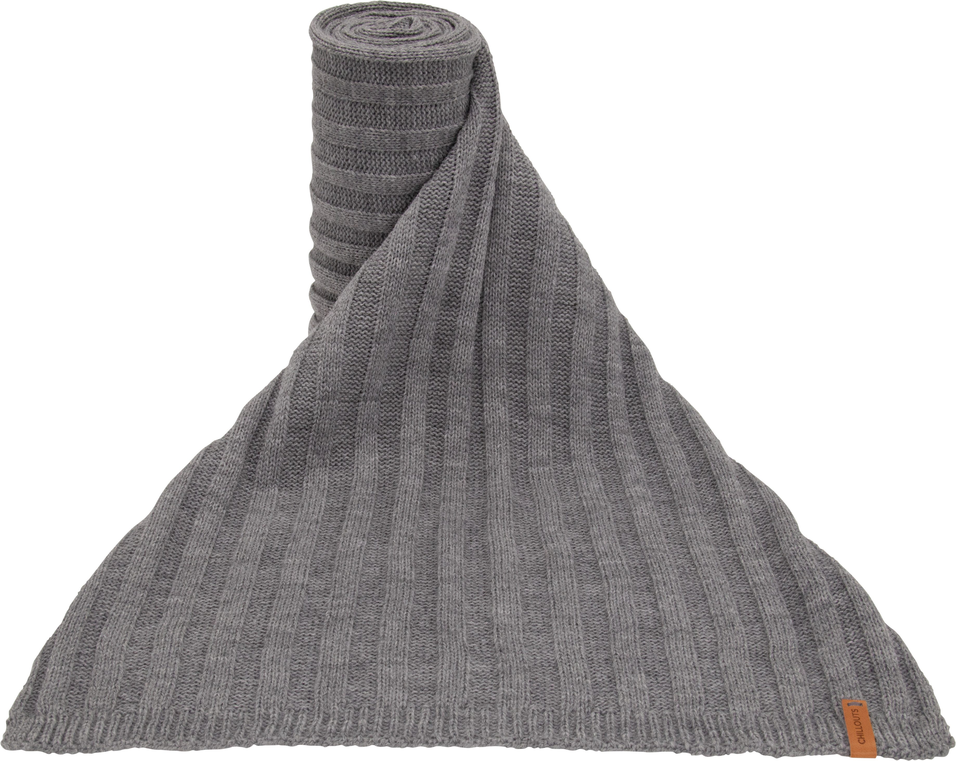 chillouts Gebreide sjaal Gianluca Scarf met mooi ribbreipatroon dames sjaals grijs