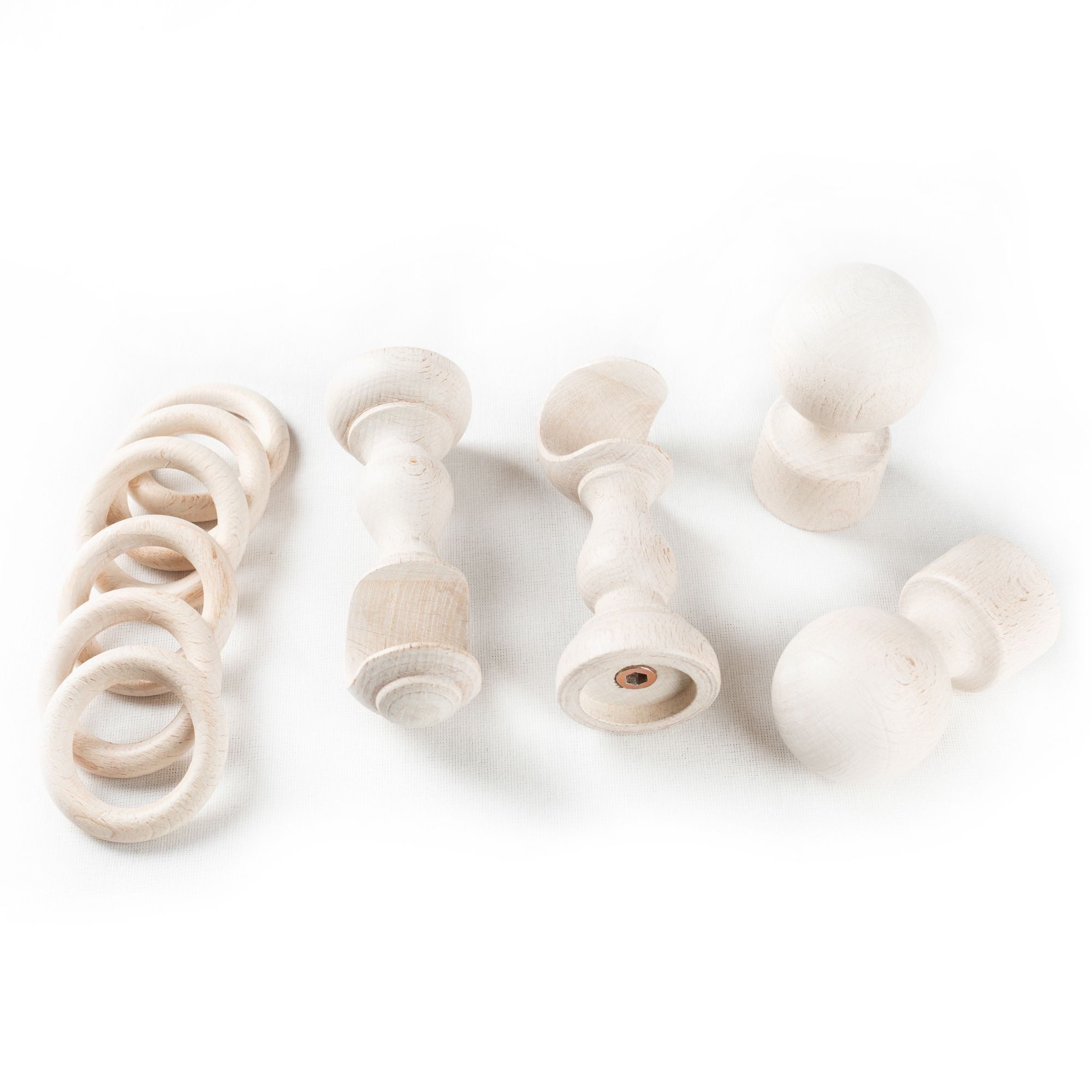 SN DECO GROUP Gordijnroede Giro 28 mm, hout, verschillende lengtes en kleuren, compleet set