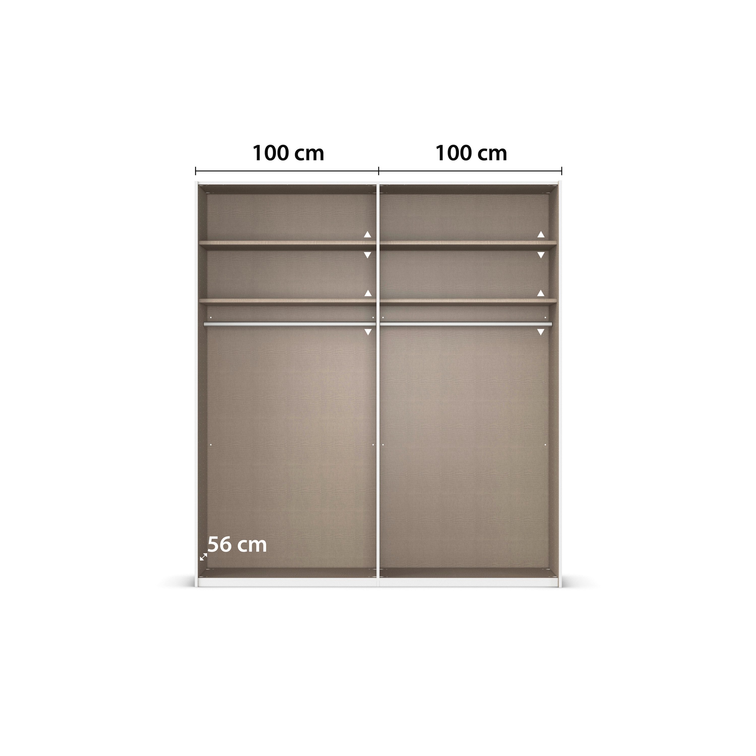 rauch Schuifdeurkast Kledingkast Kast Garderobe Slaapkamerkast EVELYN in elegante stijl met spiegel 5 breedtes veel opbergruimte made in germany