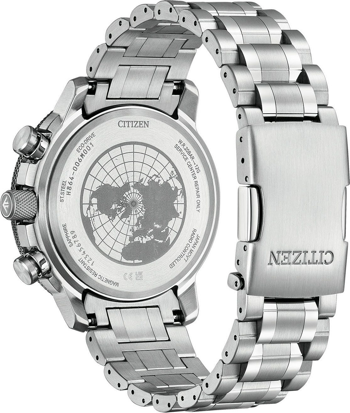 Citizen Multifunctioneel radiografisch horloge Promaster Geo Trekker Horloge, solar, herenhorloge, stalen band, analoog