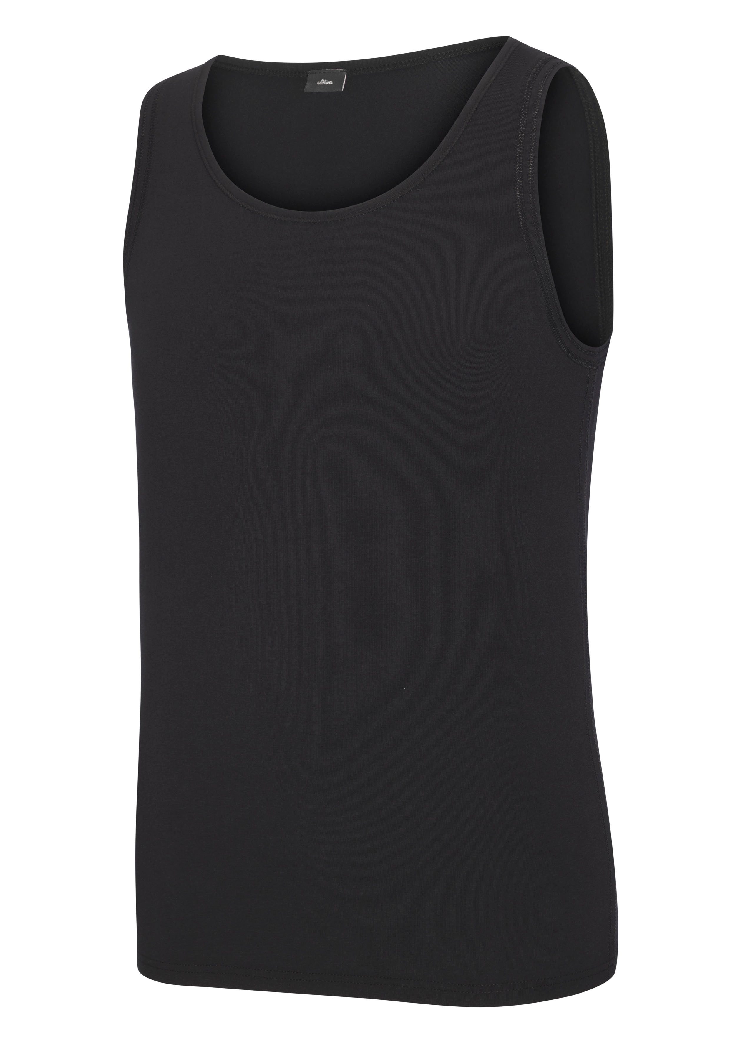 s.Oliver RED LABEL Beachwear Hemd Hemd zonder mouwen met overlock-naden van katoenmix (1 stuk)