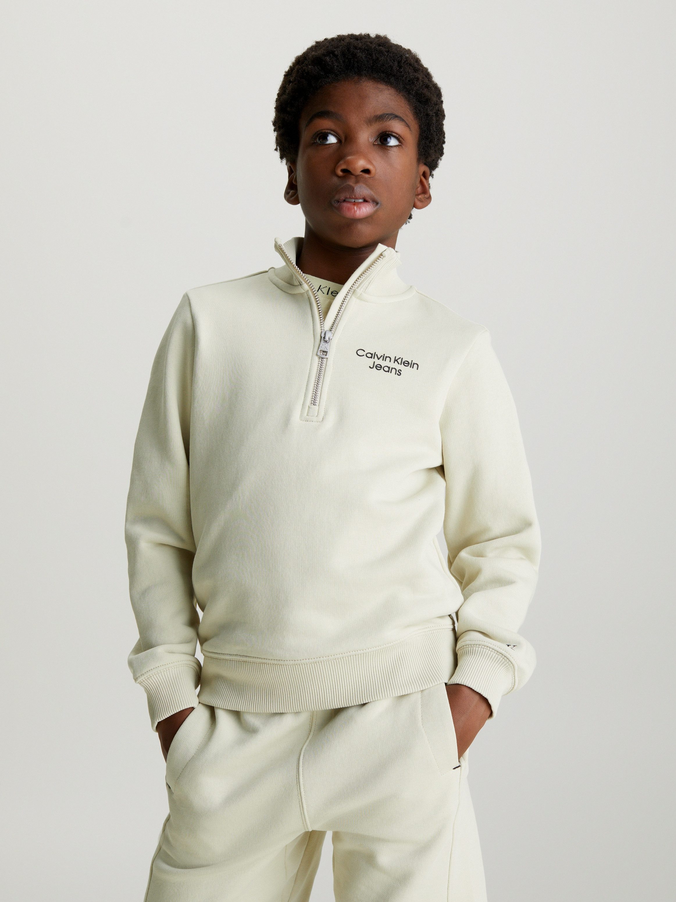 Calvin Klein Sweatshirt CKJ STACK LOGO TERRY HALF-ZIP