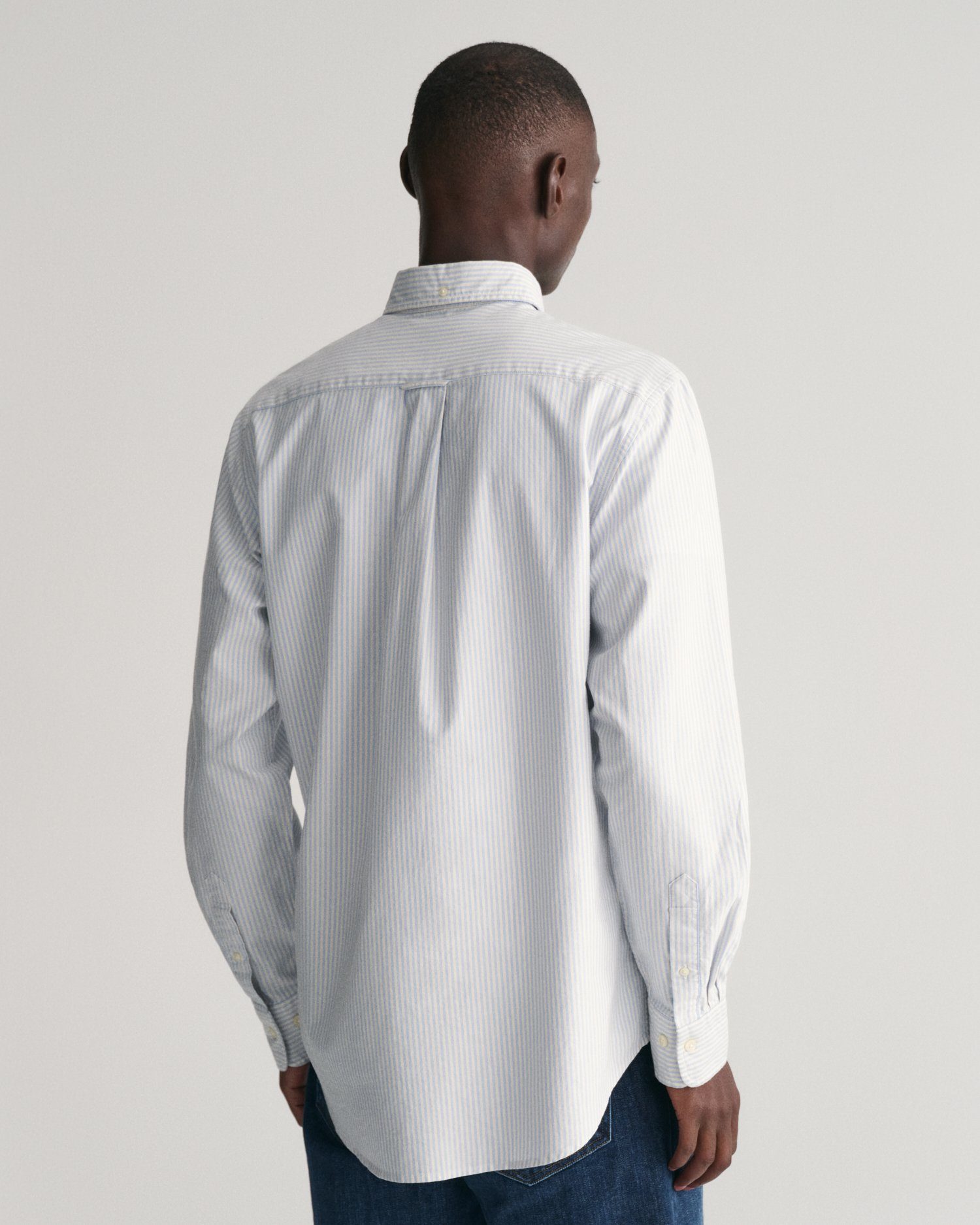Gant Overhemd met lange mouwen Regular fit Oxford overhemd gestructureerd duurzaam dikker gestreept