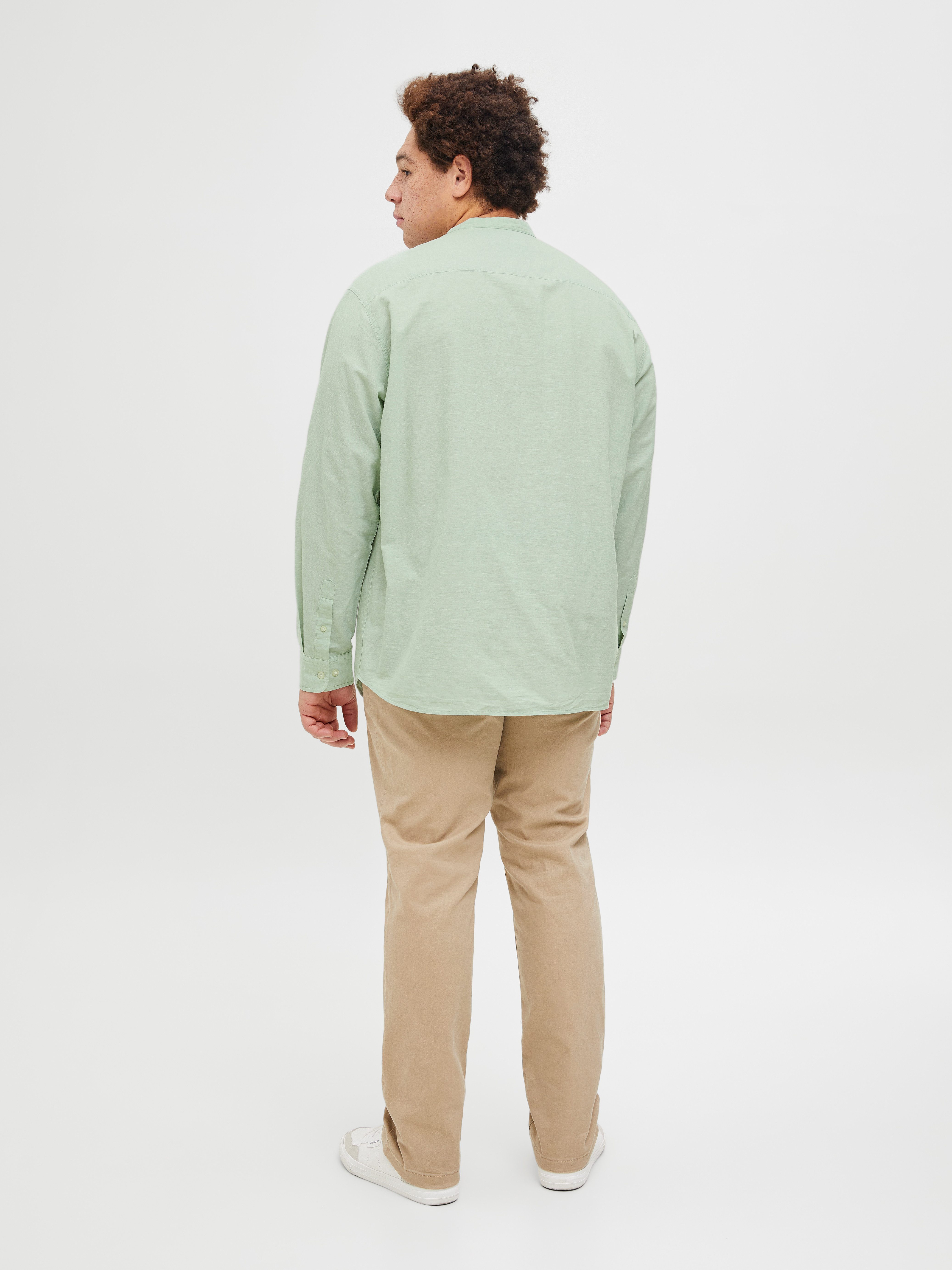 Jack & Jones PlusSize Overhemd met lange mouwen JJEBREEZE LINEN BLE BAND SHIRT LS SN PLS