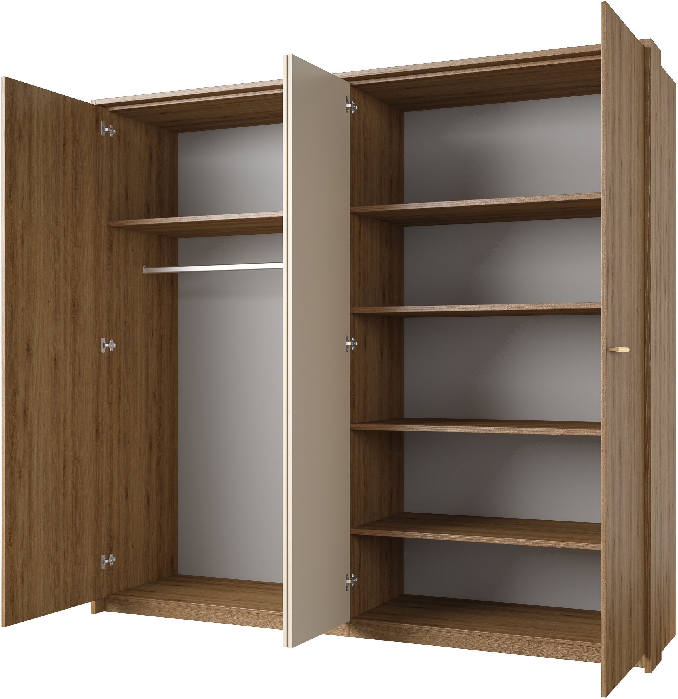 Home affaire Draaideurkast Bitry, linnenkast incl. complete binneninrichting Kledingkast, verstelbare planken 22 mm dik, mooie houtlook