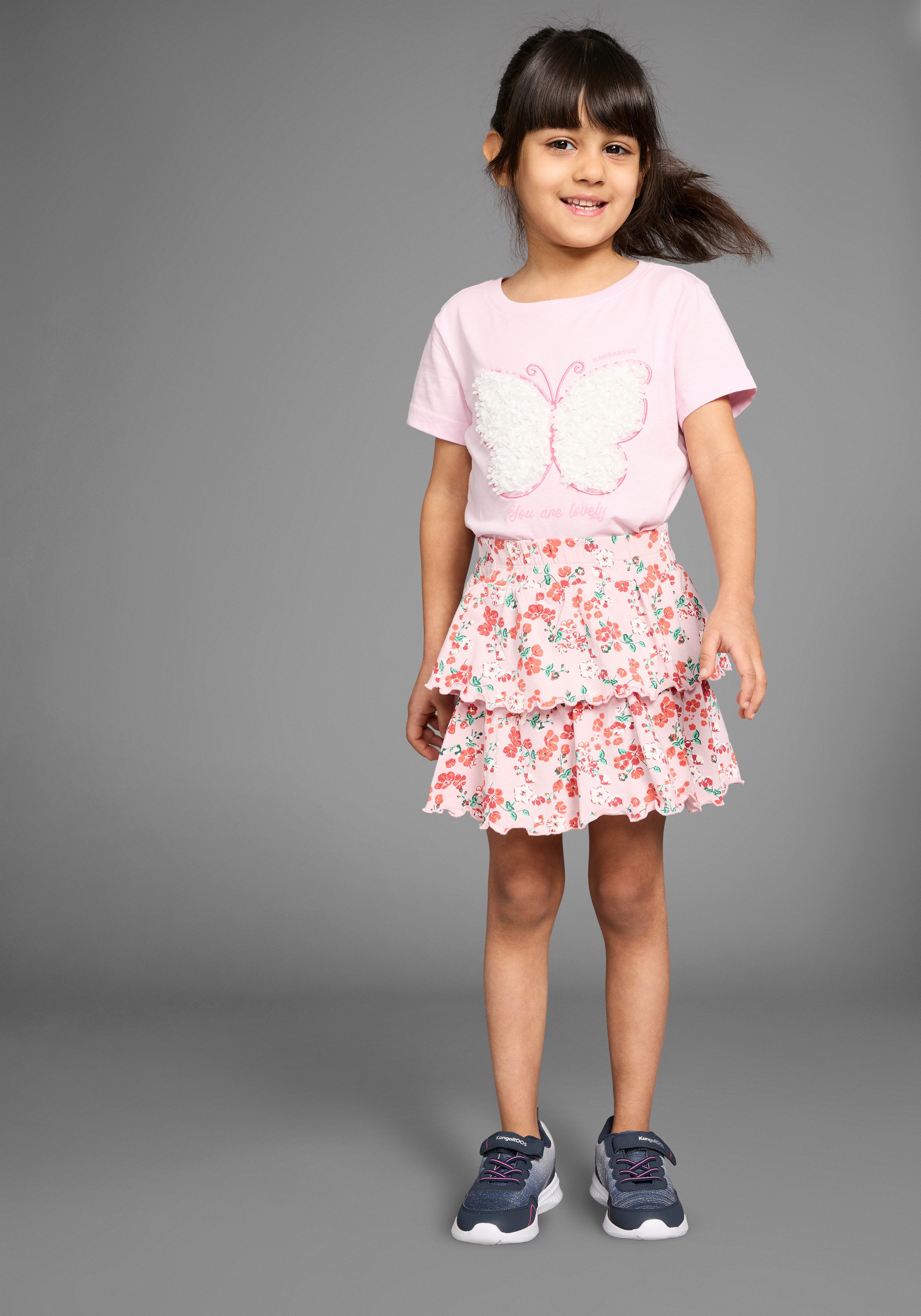 KangaROOS Volantrok , Lagenrok in schattig bloemenontwerp