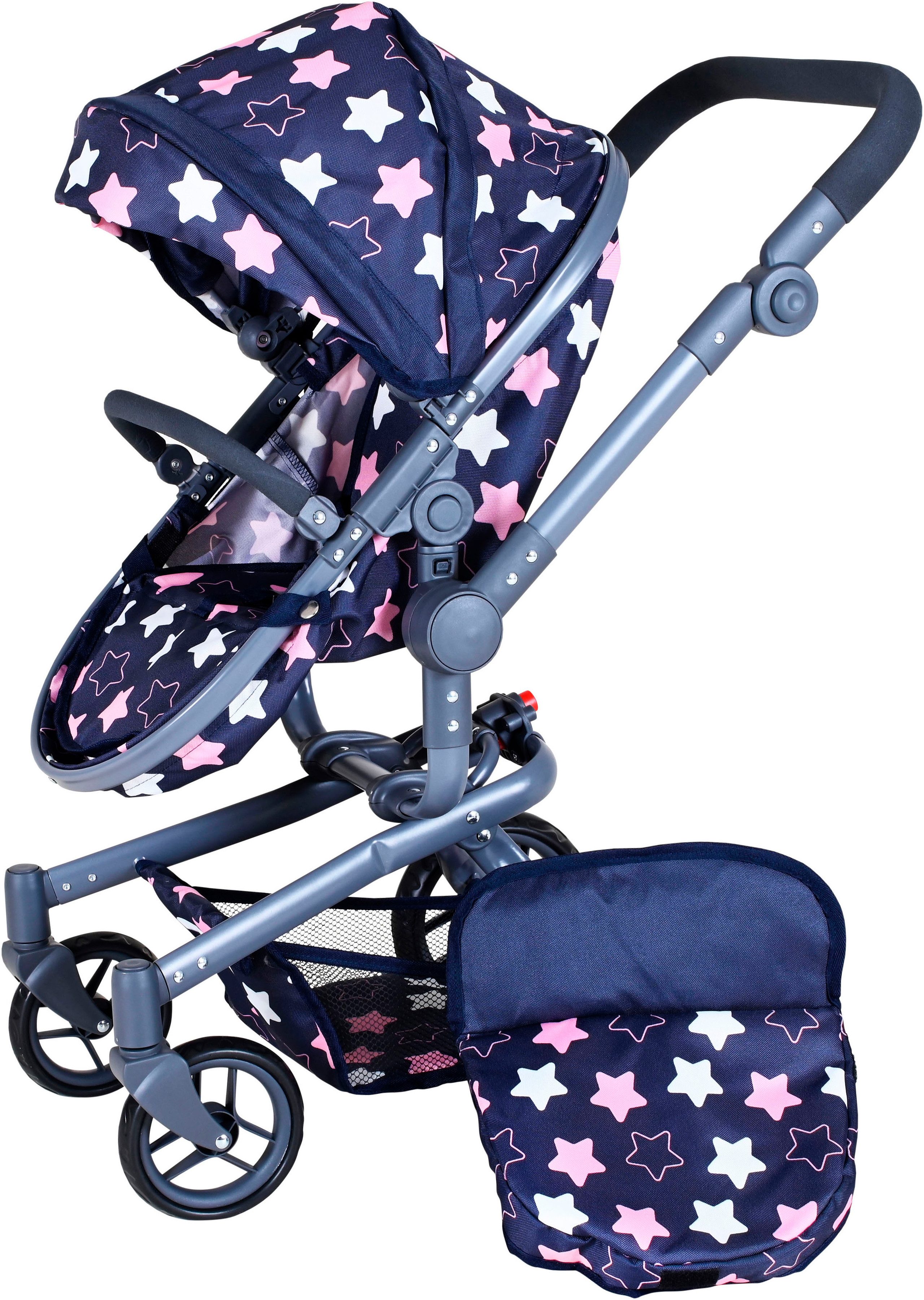 Knorrtoys® Combi-poppenwagen Boonk - star blue pink