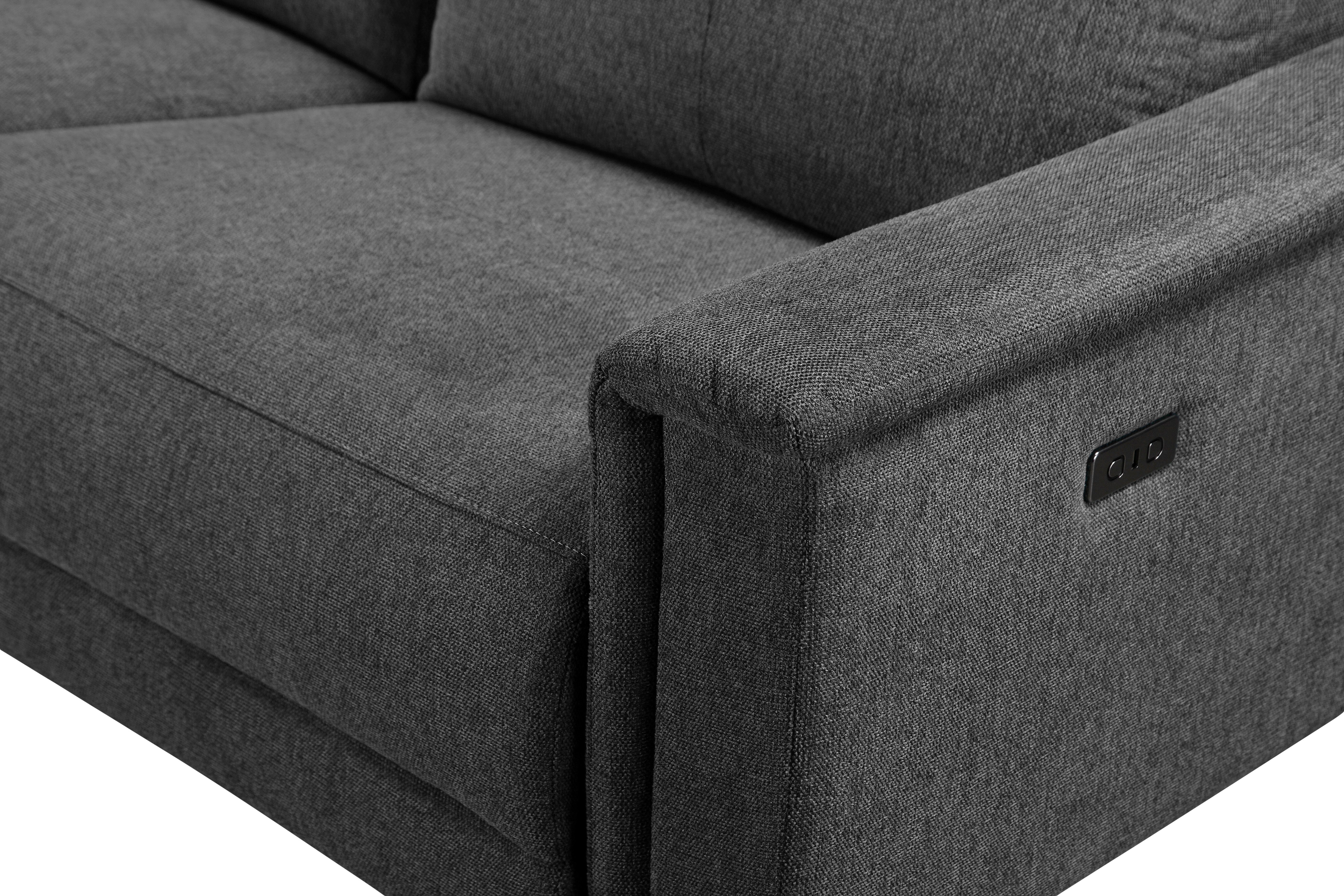 Places of Style Hoekbank Lund, L-vorm, 261 cm, handmatige of elektrische relaxfunctie (met USB-A)