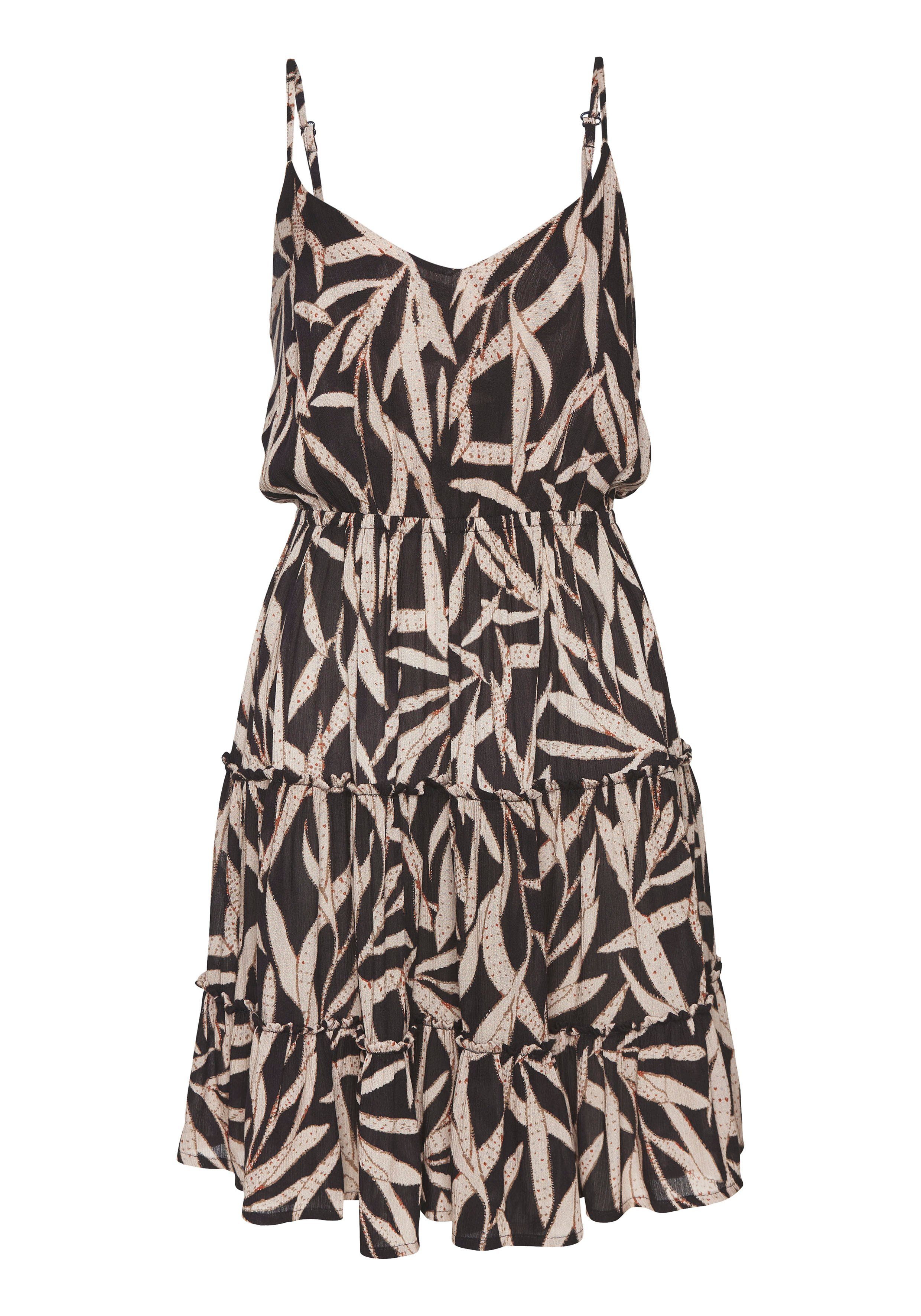 s.Oliver RED LABEL Beachwear Zomerjurk met alloverprint luchtige strandjurk met volant