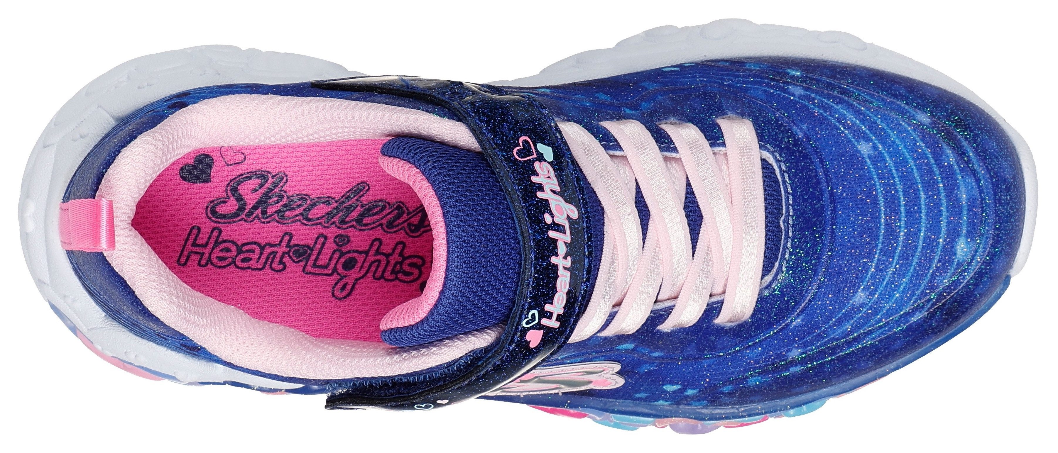 Skechers Sneakers ETERNAL HEART LIGHTS , blink,-klittenbandschoen met hart-applicatie, maat sjabloon om te downloaden