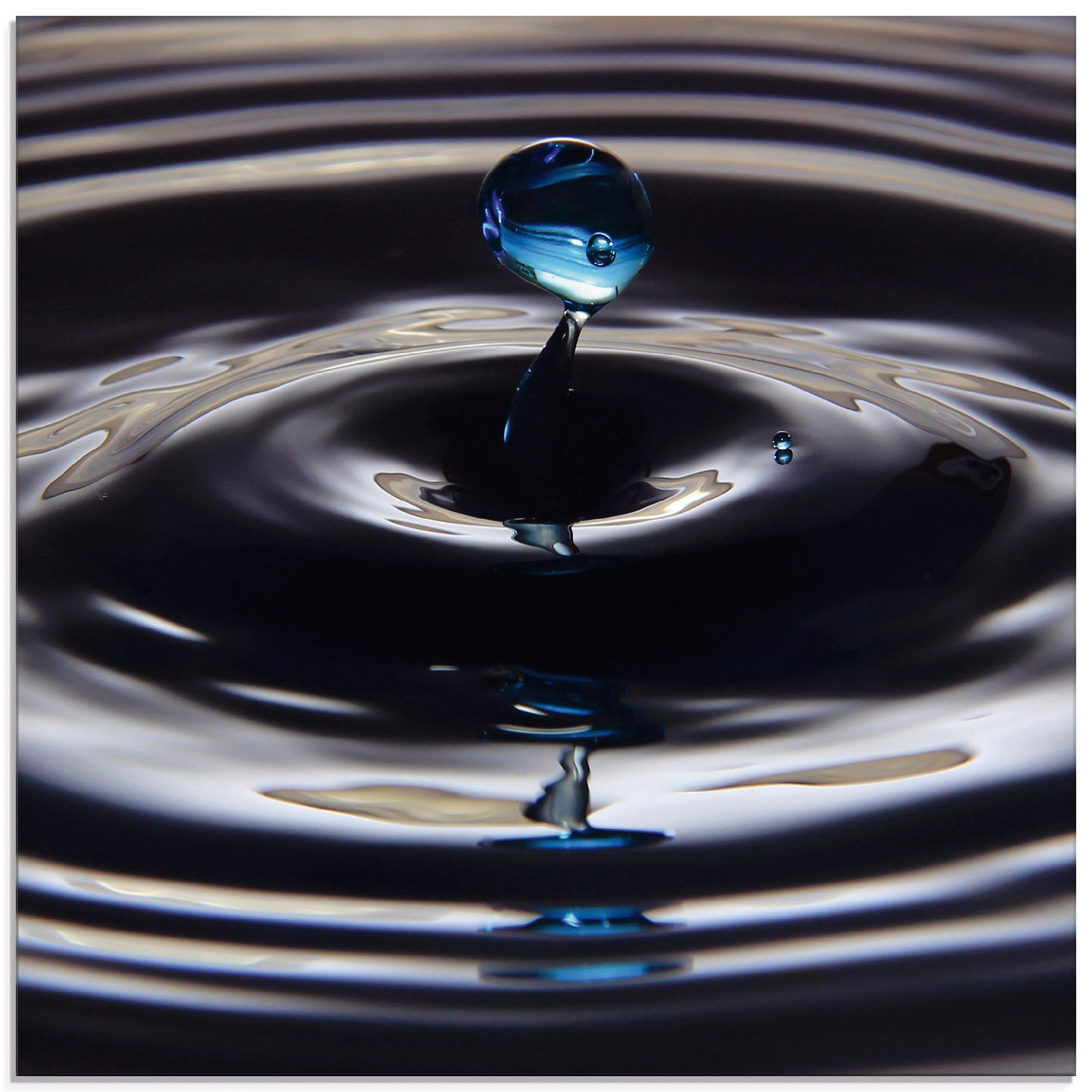 Artland Print op glas Verloren druppel in verschillende maten glazen artprint blauw