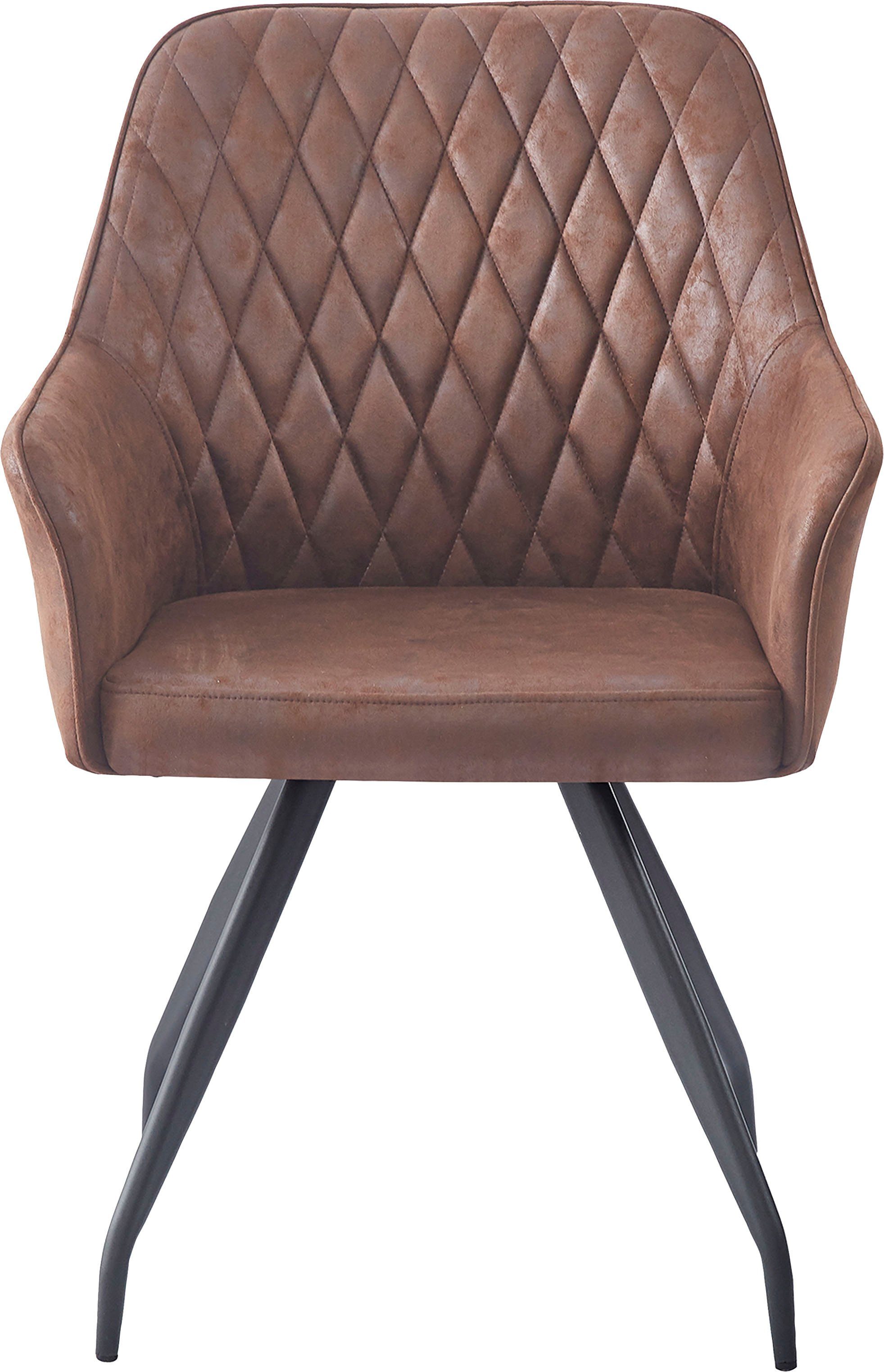 Kayoom Stoel Amber 225, elegante stoel met stiksel Elegante stoel met stiksels, moderne ijzeren poten (1 stuk)