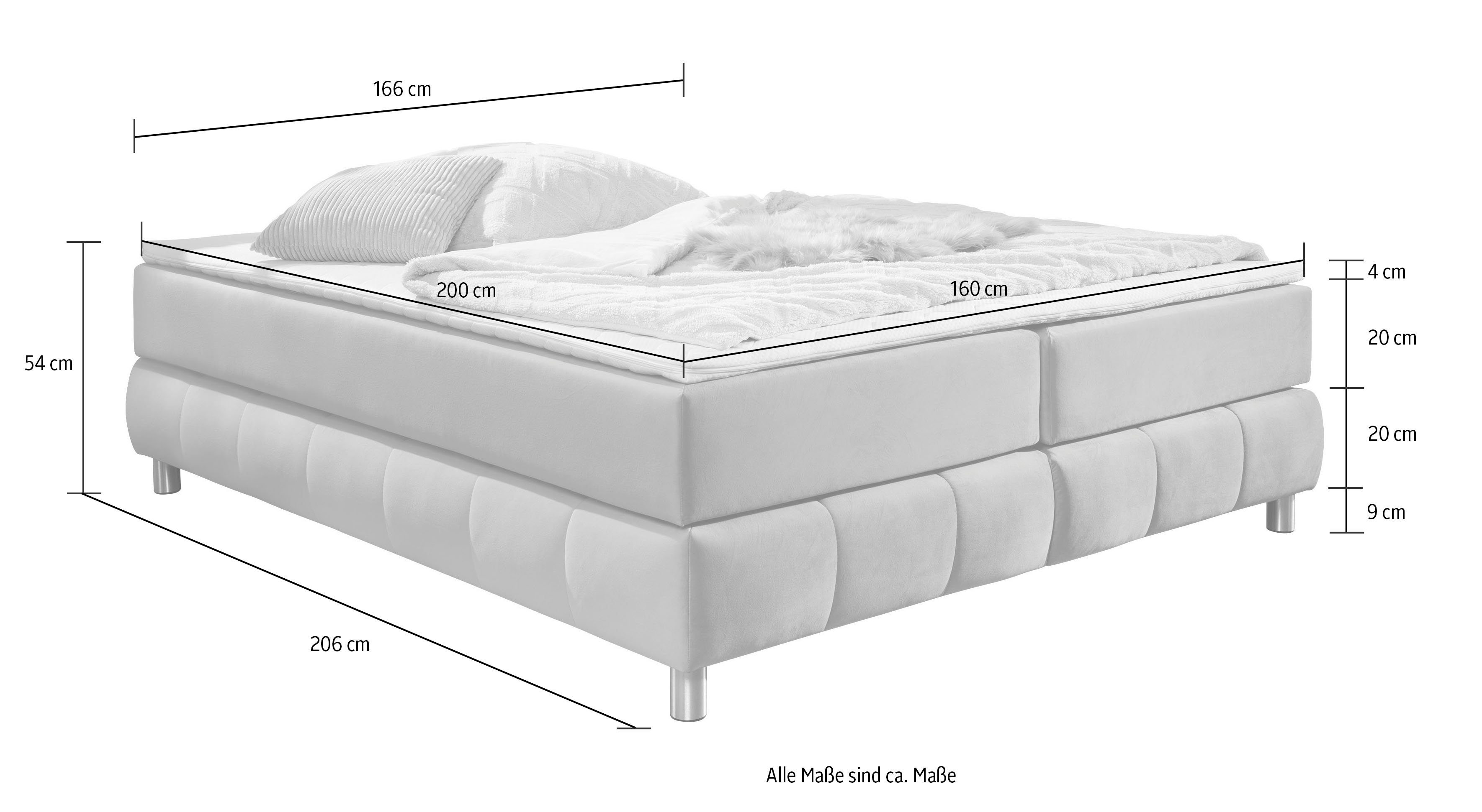 andas Boxspring Salo Zonder hoofdbord, incl. matrastopper, ook in extra lange versie 220 cm verkrijgbaar