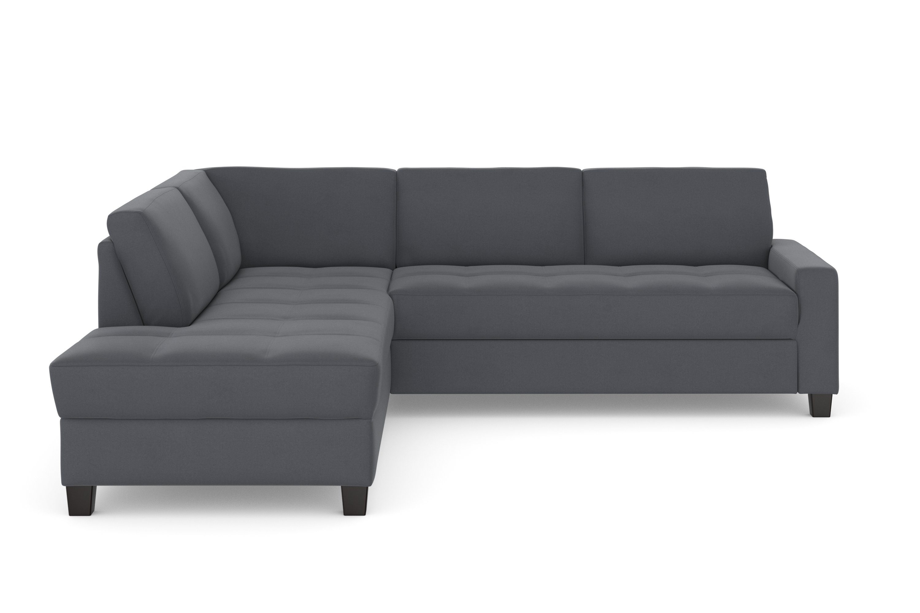 DOMO collection Hoekbank Florentina tijdloos en elegant, zitnaden als designelement, L-vorm keuze met slaapfunctie, met contrastnaad, comfortabele zithoogte 47 cm