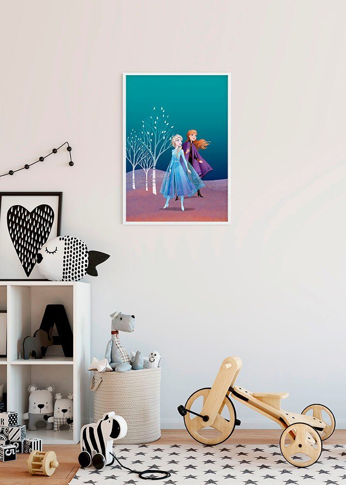 Komar Wanddecoratie Frozen Sisters Wanddecoratie voor de kinderkamer - zonder lijst (1 stuk)