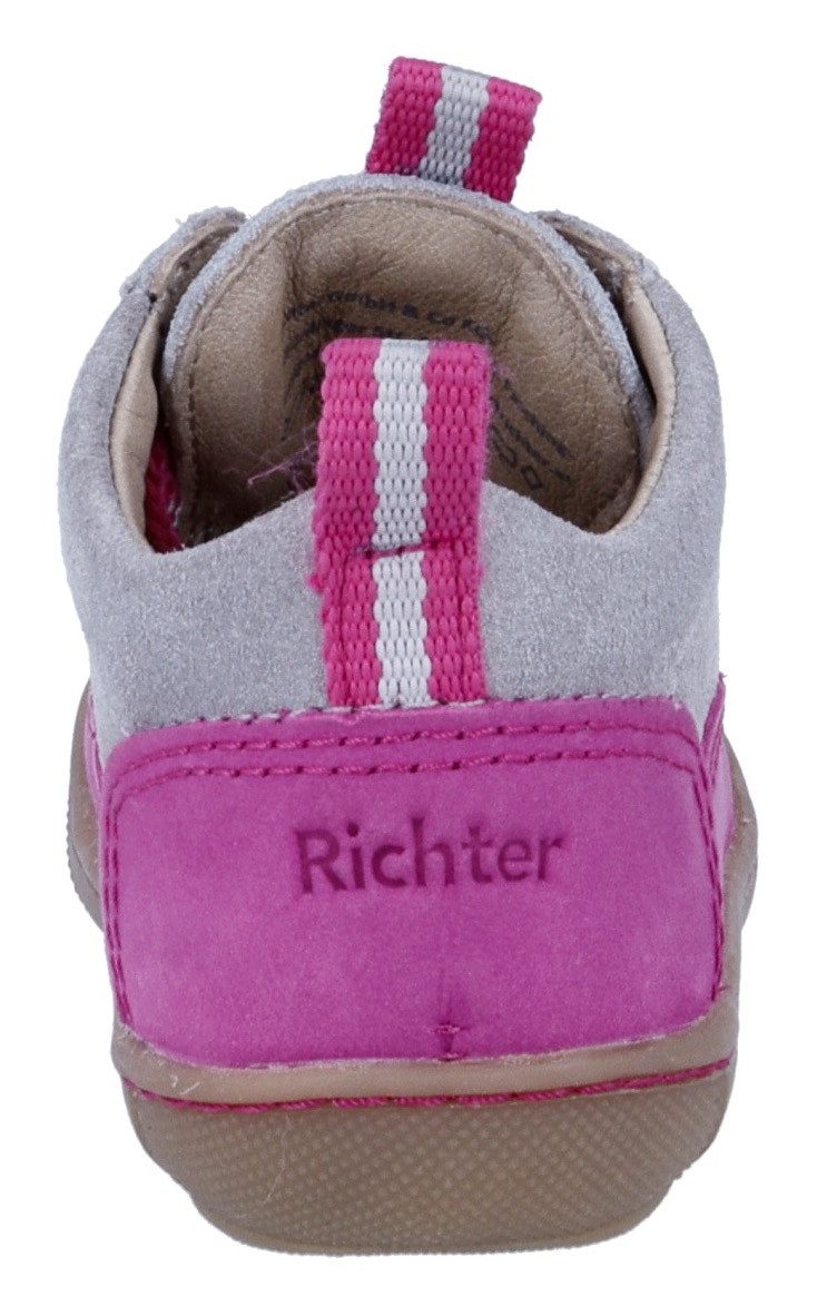 Richter Babyschoentjes Maxi WMS: gemiddeld Veterschoen met gekleurde inzet, maat sjabloon om te downloaden
