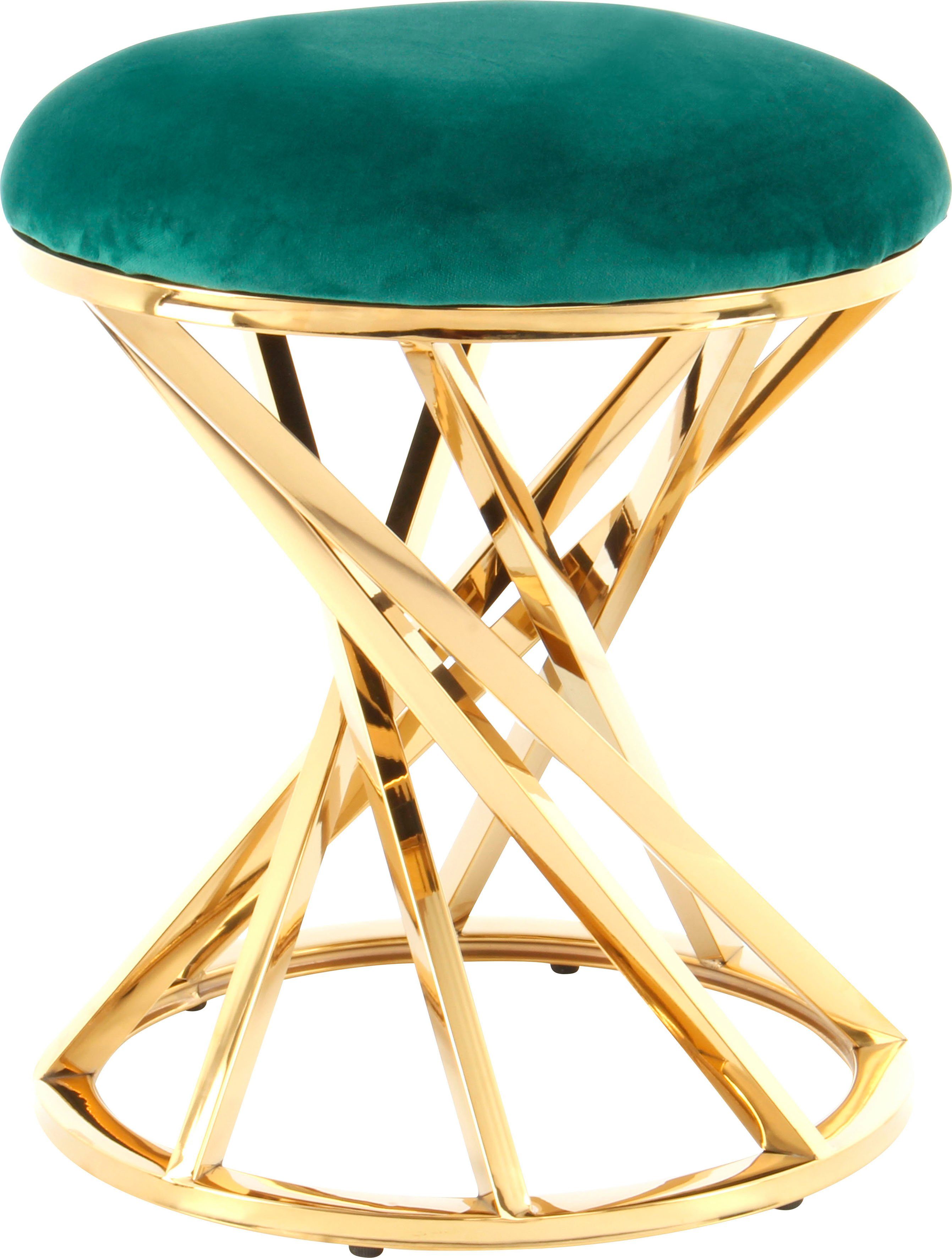 Kayoom Zithocker Kruk Wesley 325, zitpouf in elegant ontwerp, frame van metaal (1 stuk)