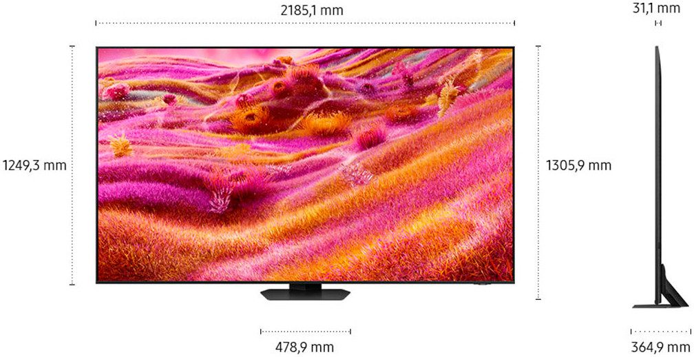 Samsung QLED-TV GQ98QN90FAT QLED Mini LED-televisie, NQ HDR+, Glare Free, Upscaling Pro, Dolby Atmos & AI Sound, tot 165Hz